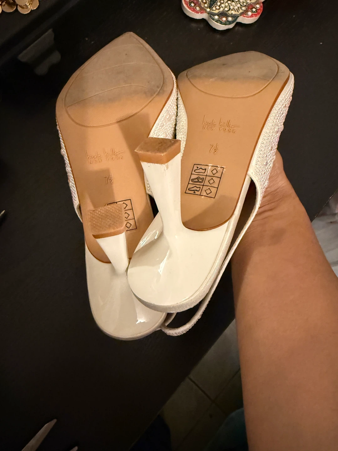 Nicole Miller Embellished Slingback Heels Size 7.5 - photo 3
