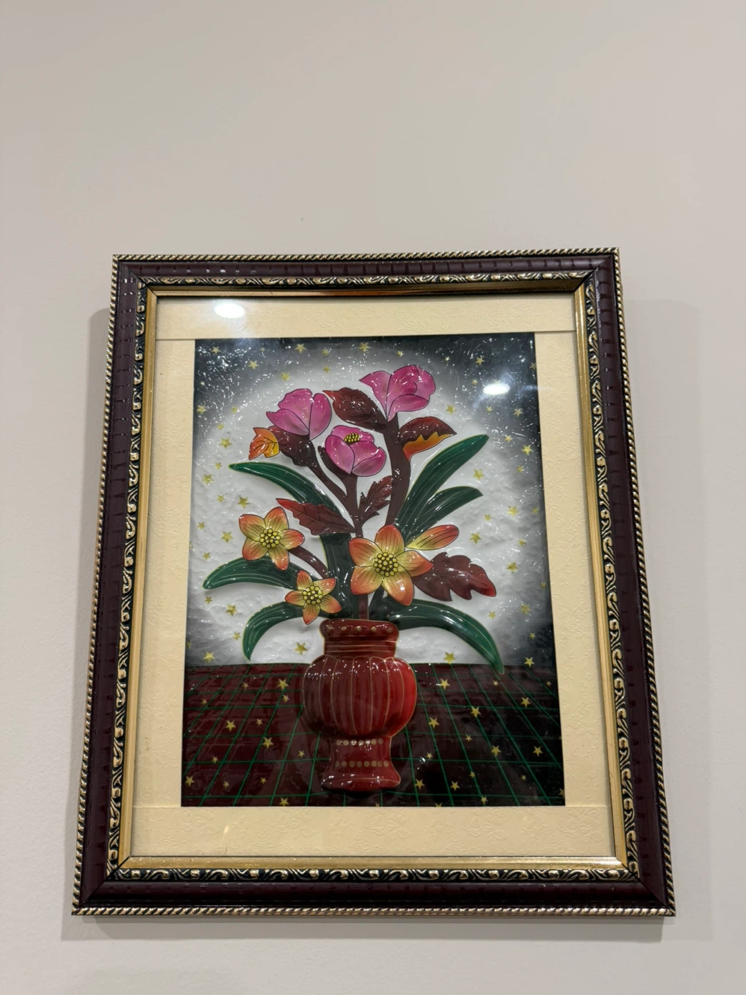 Beautiful Framed Floral Painting – Elegant Home Decor Wall Art - photo 2