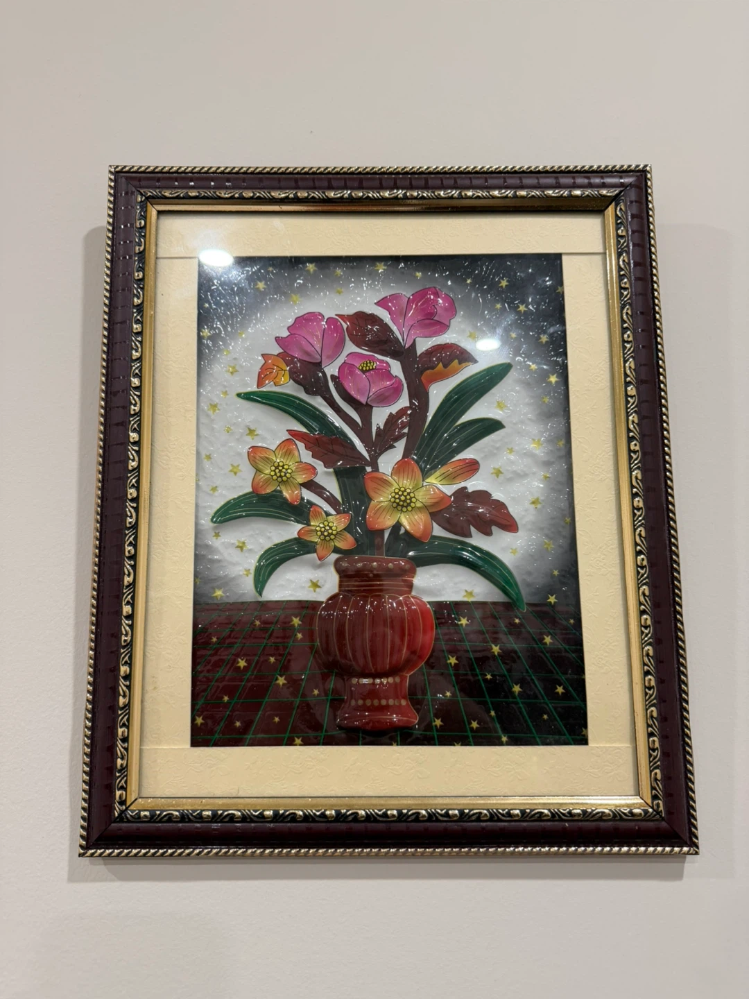 Beautiful Framed Floral Painting – Elegant Home Decor Wall Art - photo 3