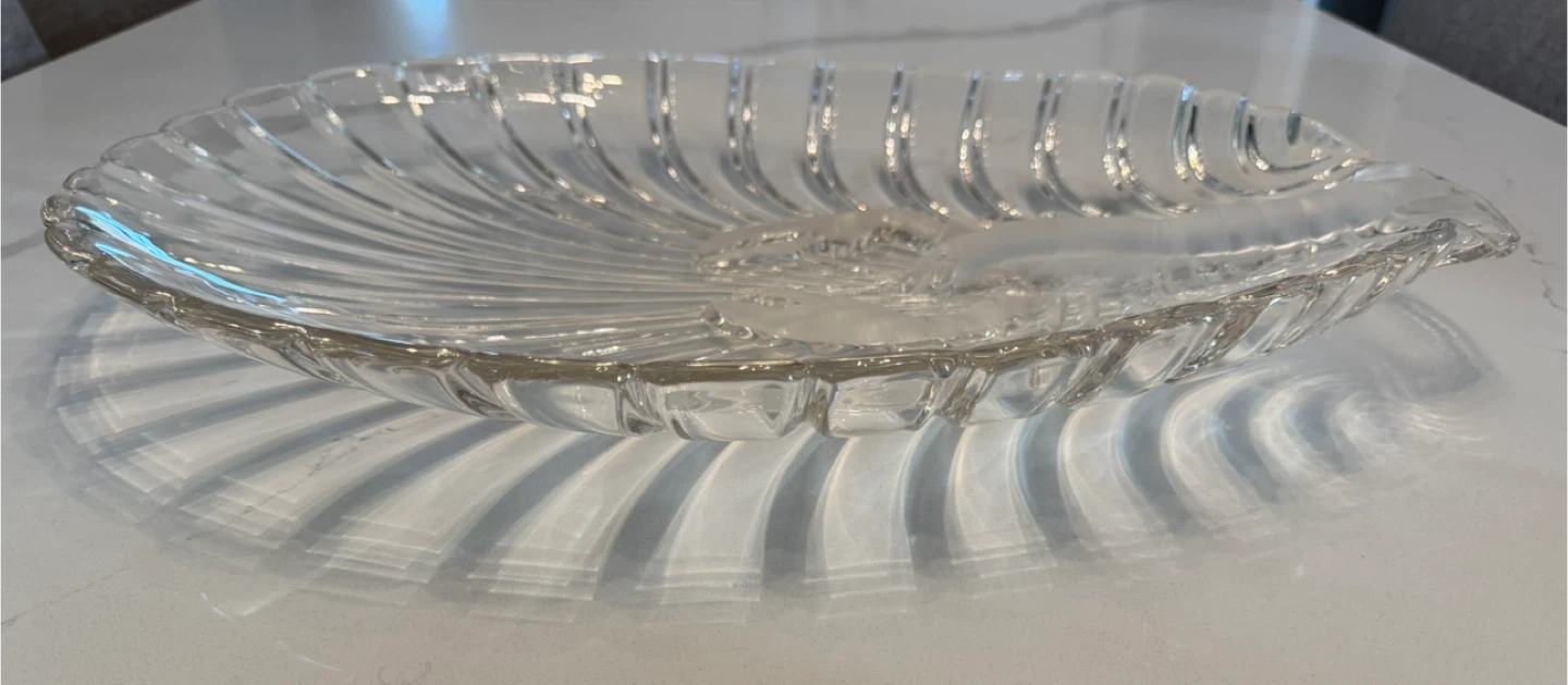 Vintage Heavy Crystal Lobster & Sea Shell Themed Serving Platter - photo 2
