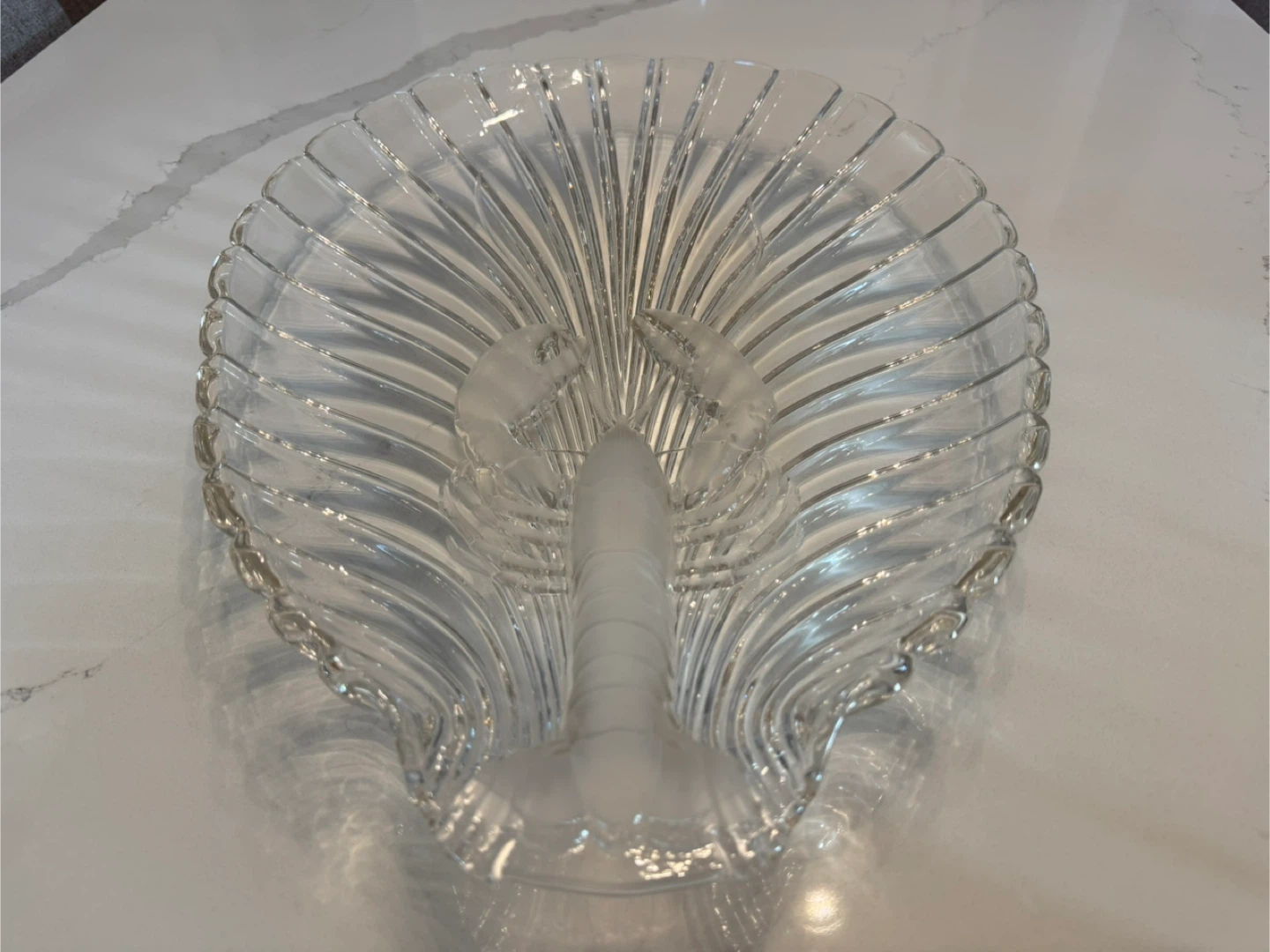 Vintage Heavy Crystal Lobster & Sea Shell Themed Serving Platter - photo 3