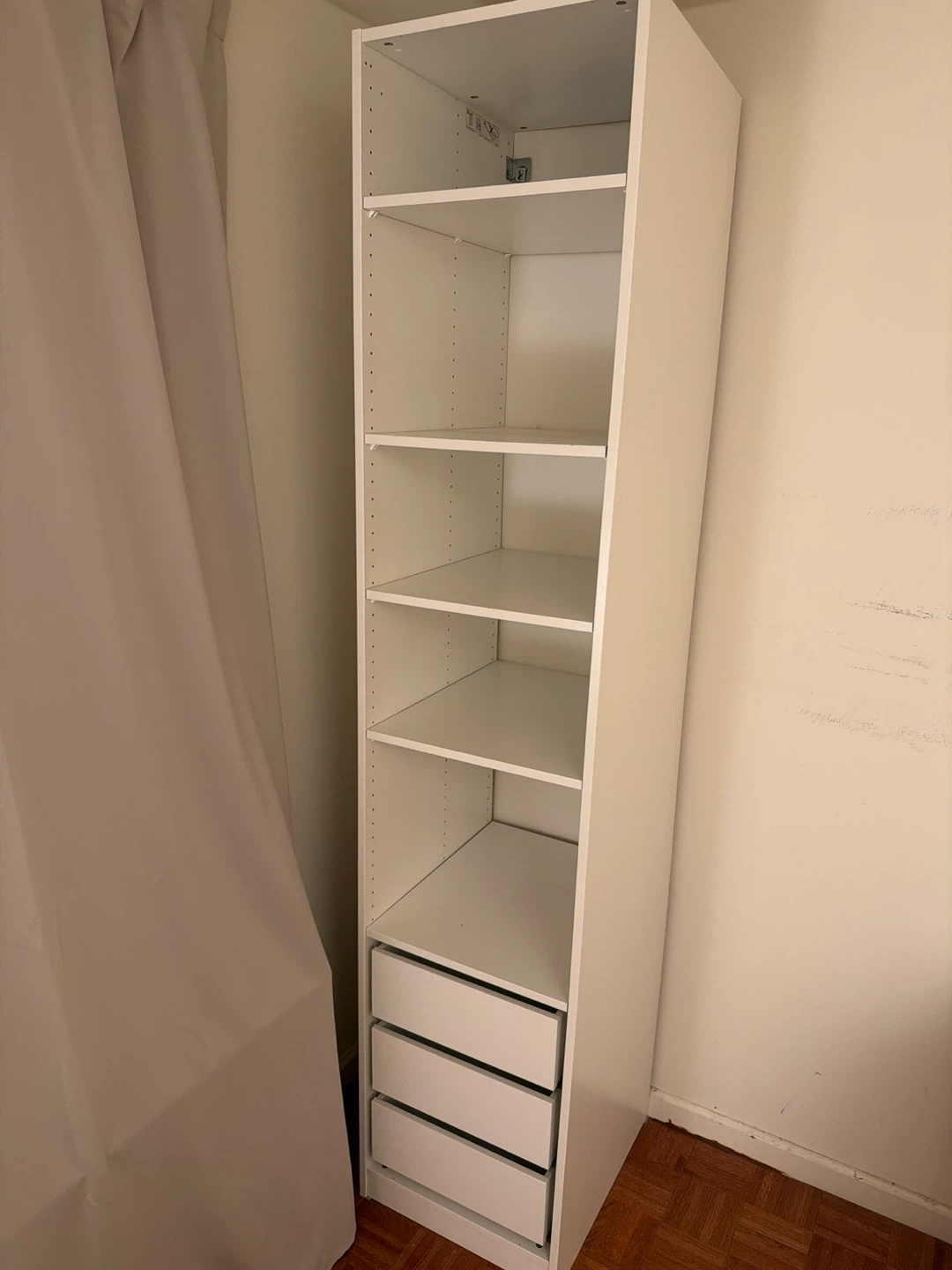 IKEA White Tall Bookcase with 3 Drawers