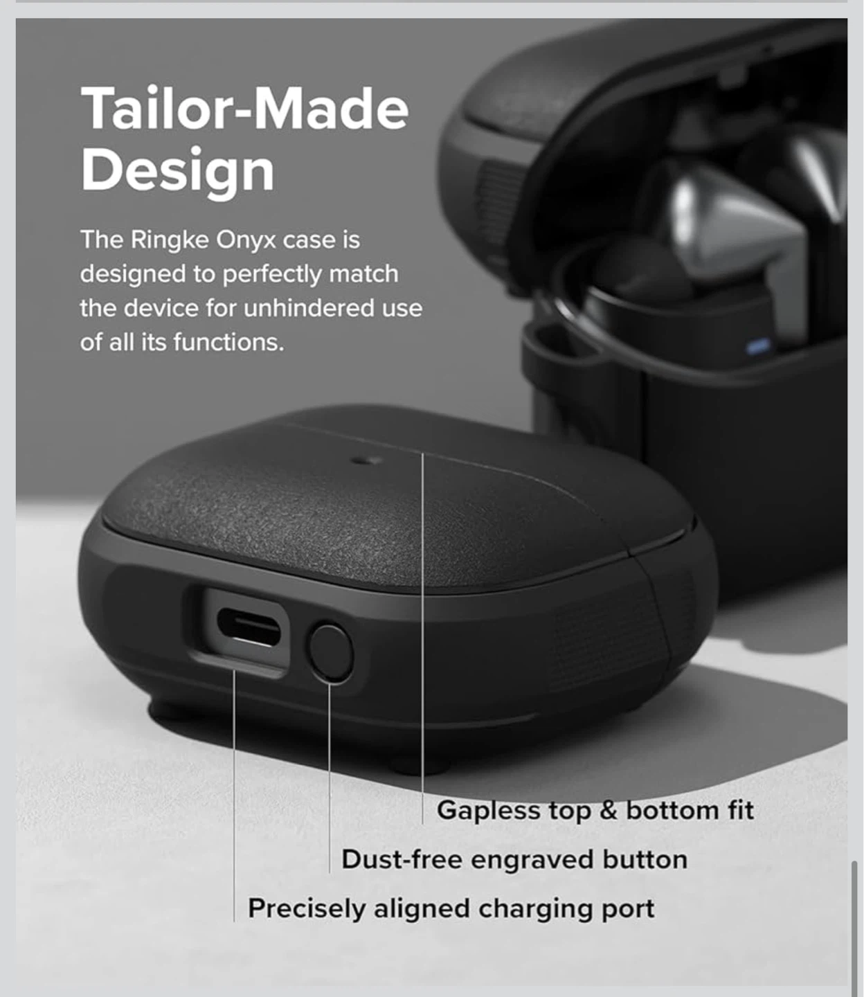 Ringke Onyx Case for Galaxy Buds3 / Buds3 Pro - Black - photo 5