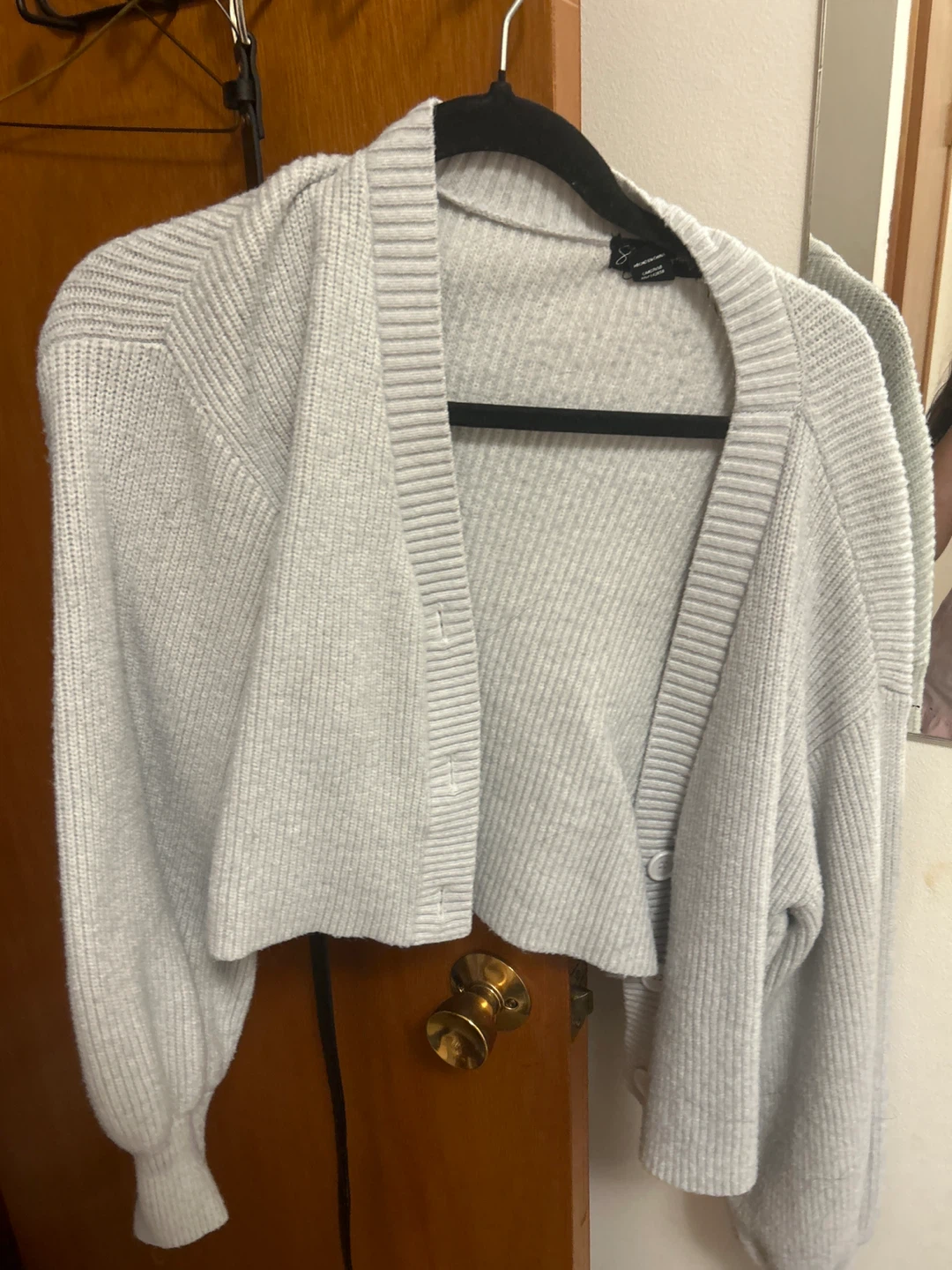 Gray Cropped Cardigan