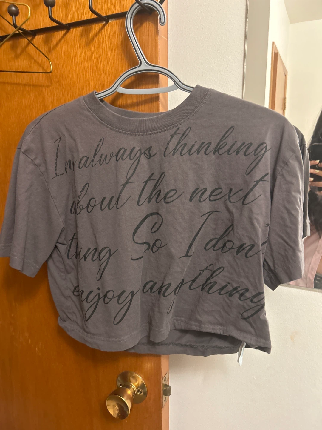 Gray Graphic Crop Top