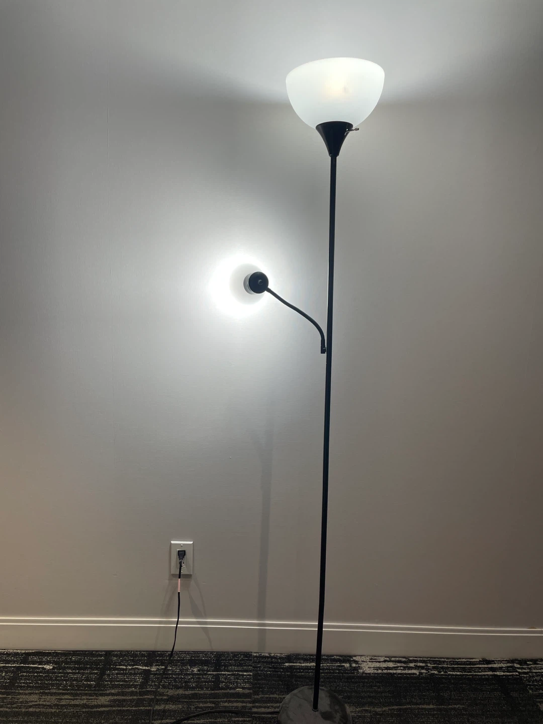 Black Floor Lamp with Reading Light