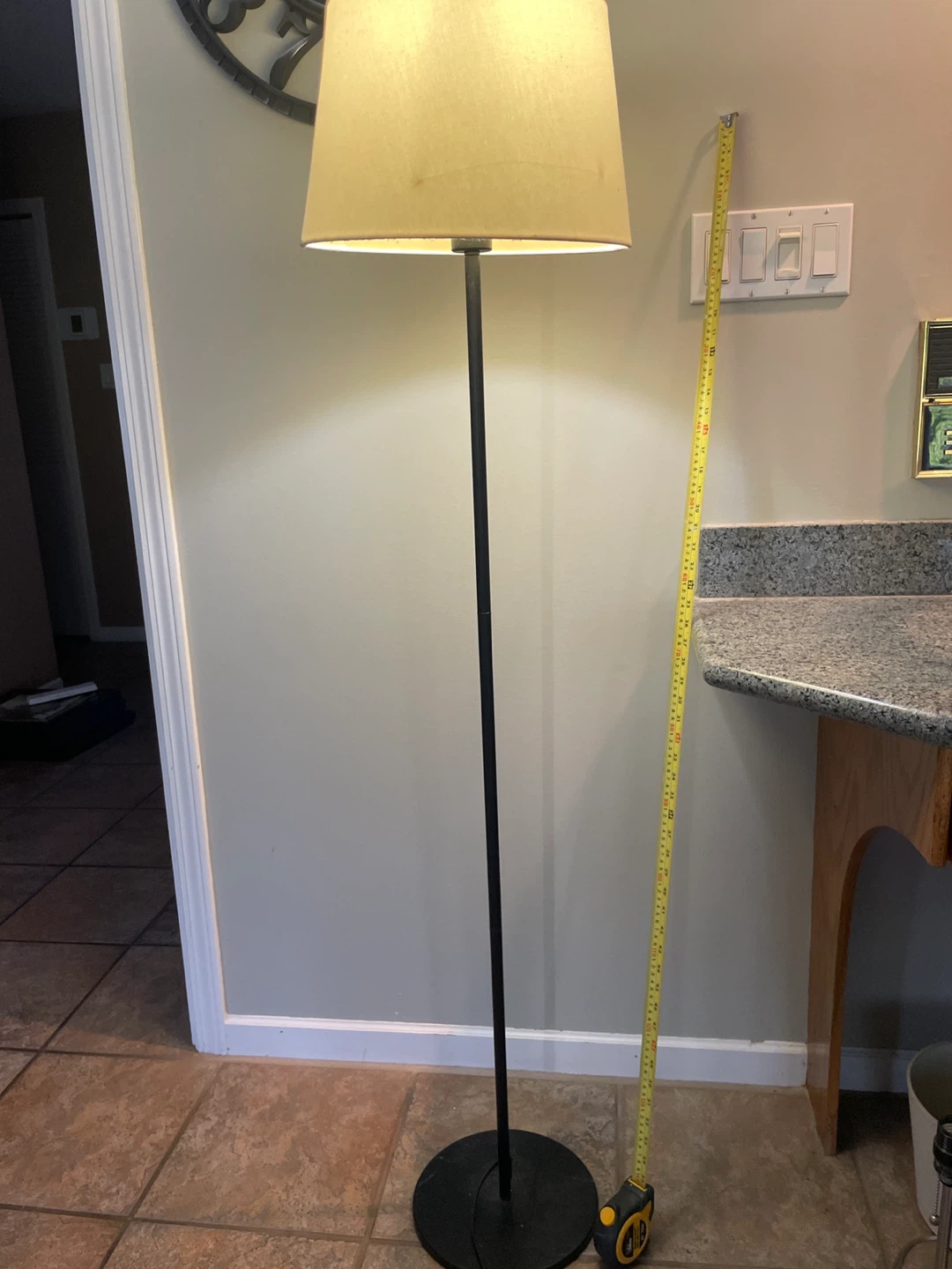 Floor Lamp with Beige Shade
