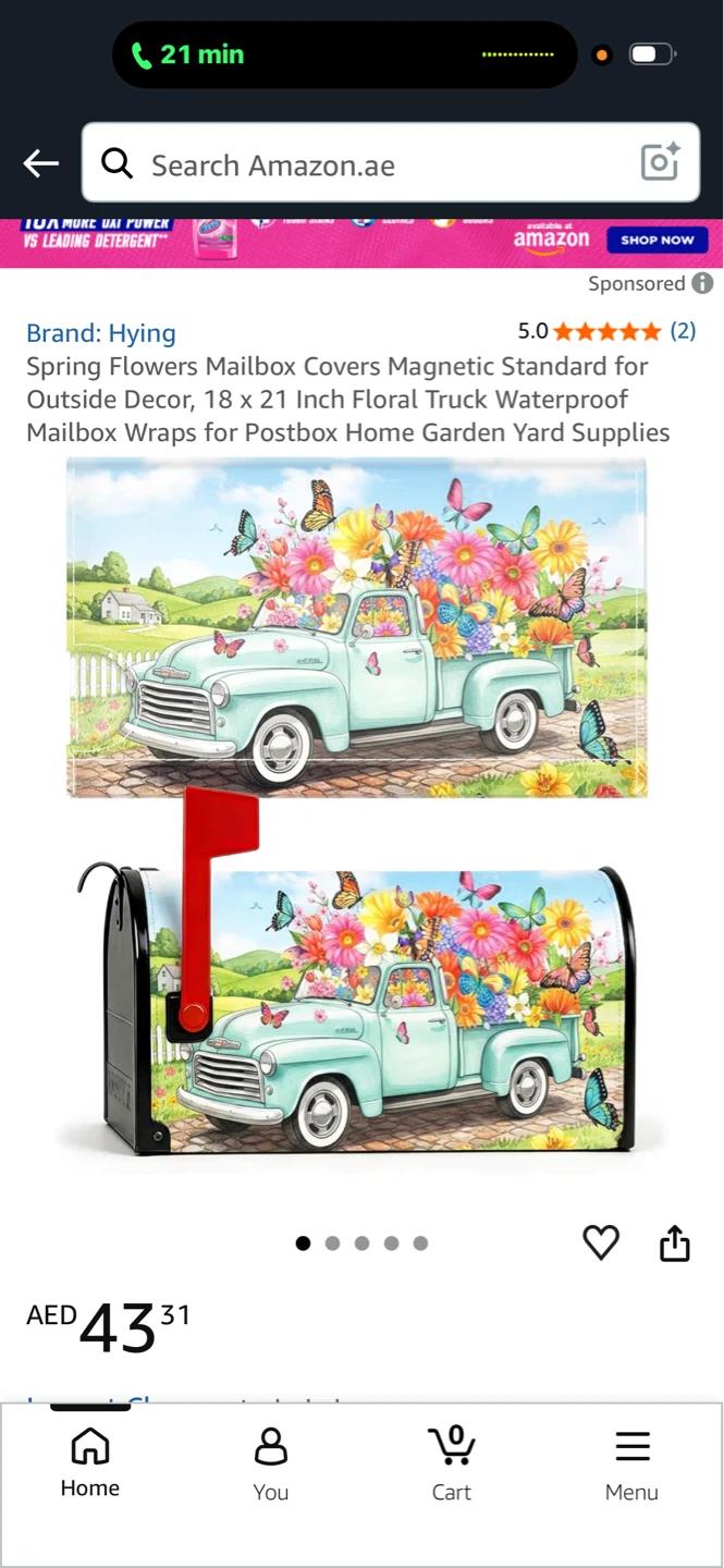 Hying Spring Flowers Mailbox Cover