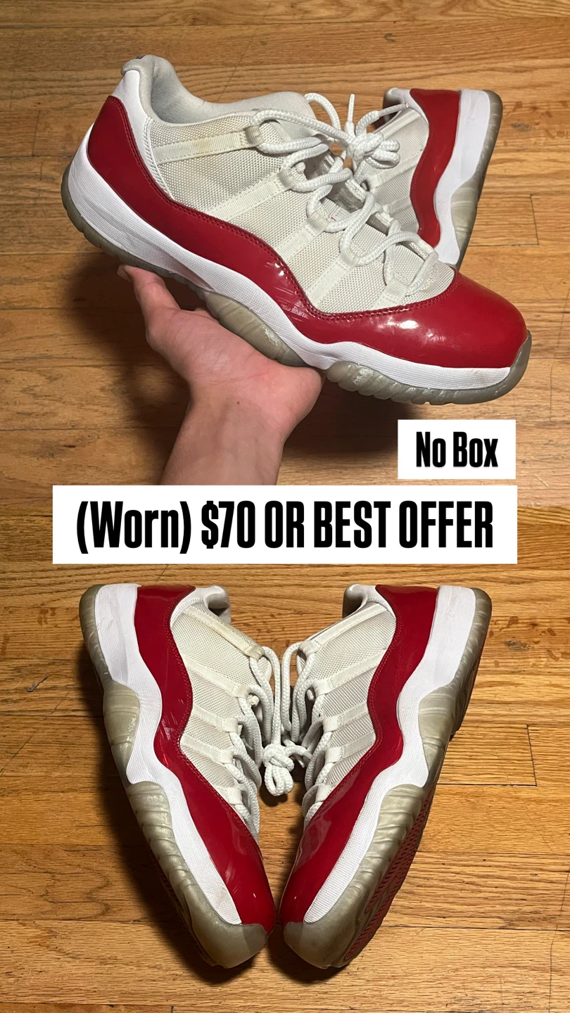 Air Jordan 11 Retro Low Red White Sneakers
