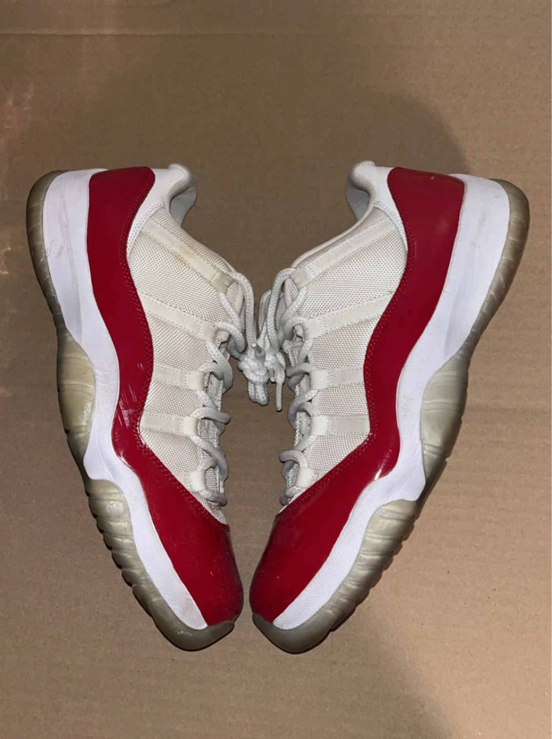 Air Jordan 11 Retro Low Red White Sneakers - photo 2