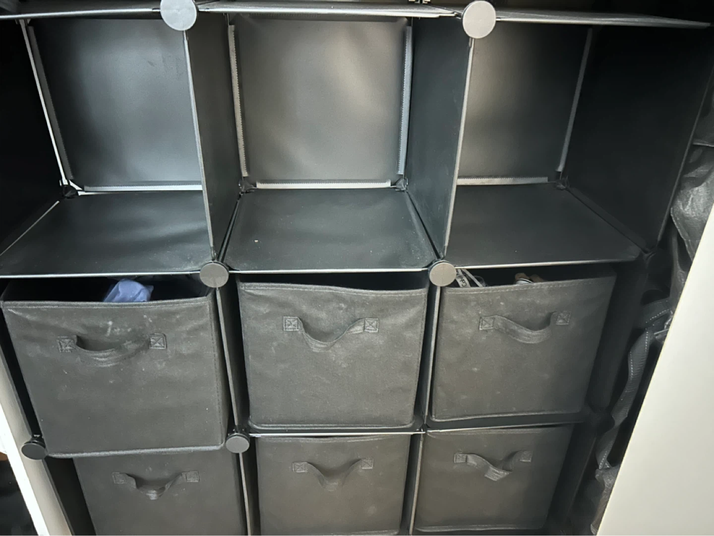 Black Cube Storage Organizer with Bins