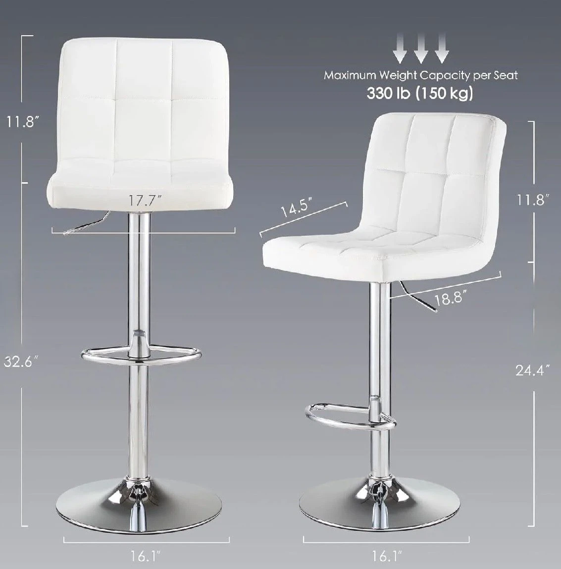 White Bar Stools (Set of 2) - photo 2