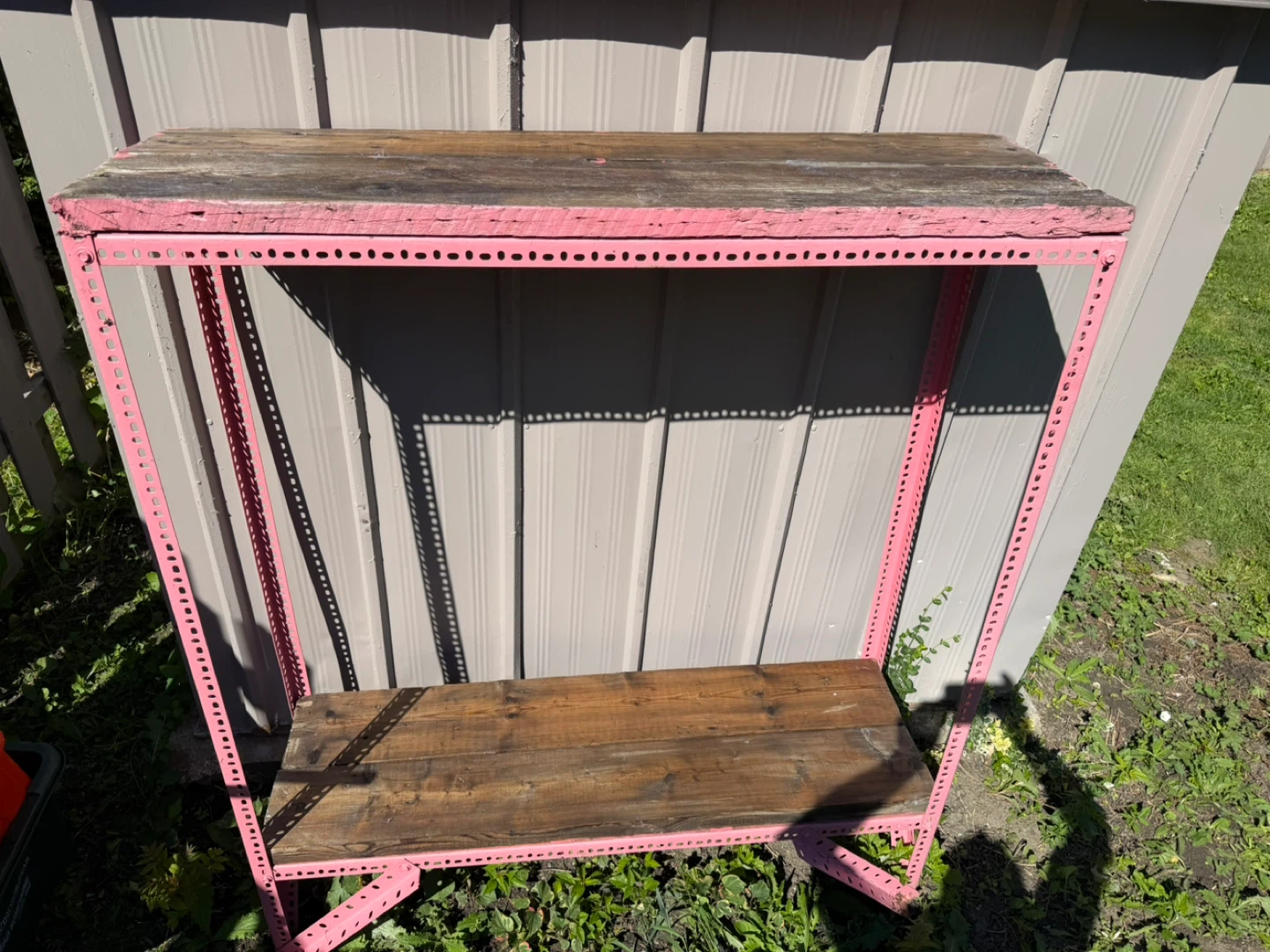 Heavy shelf -Pink Metal and Wood Shelf Unit - photo 2