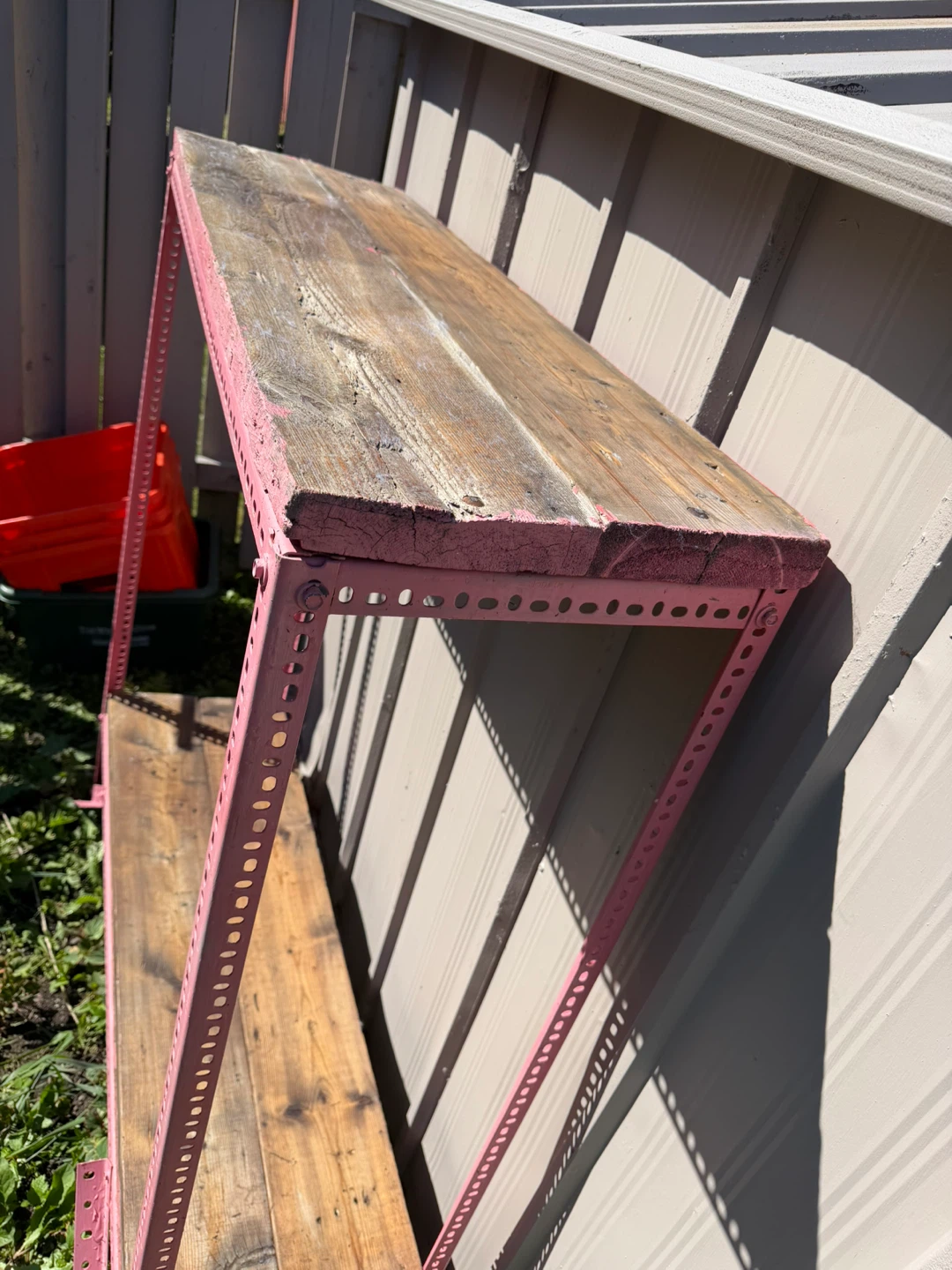 Heavy shelf -Pink Metal and Wood Shelf Unit - photo 5