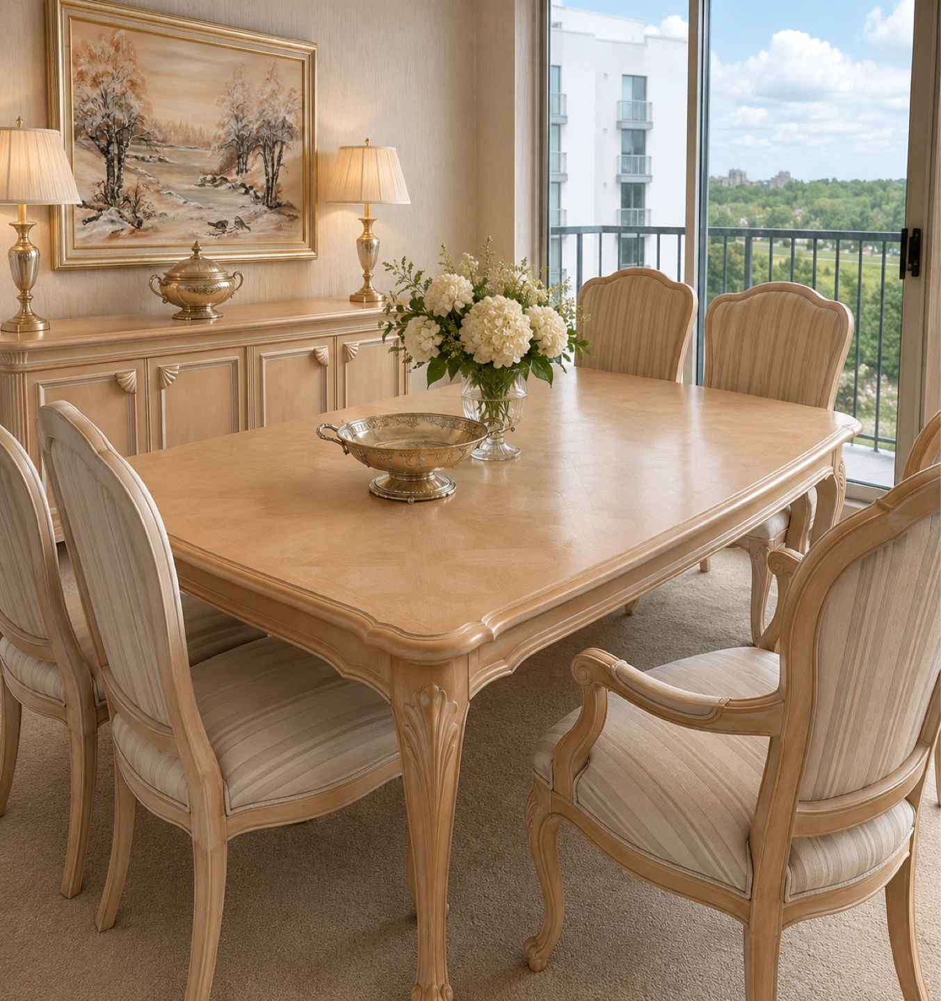 Light Wood Dining Table with Chairs - photo 2