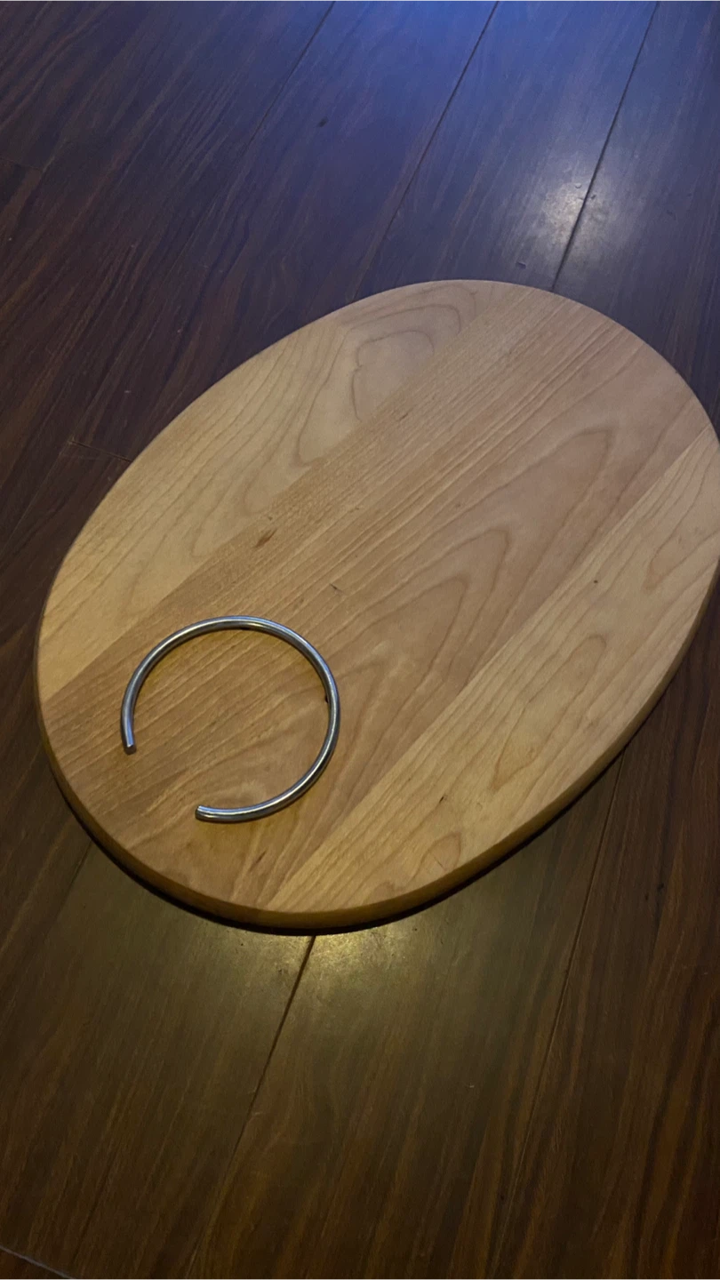 Wooden Serving Platter with Metal Handle - photo 2
