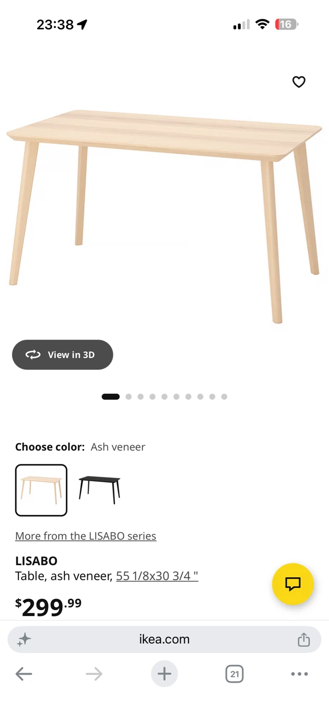IKEA LISABO Table - photo 2