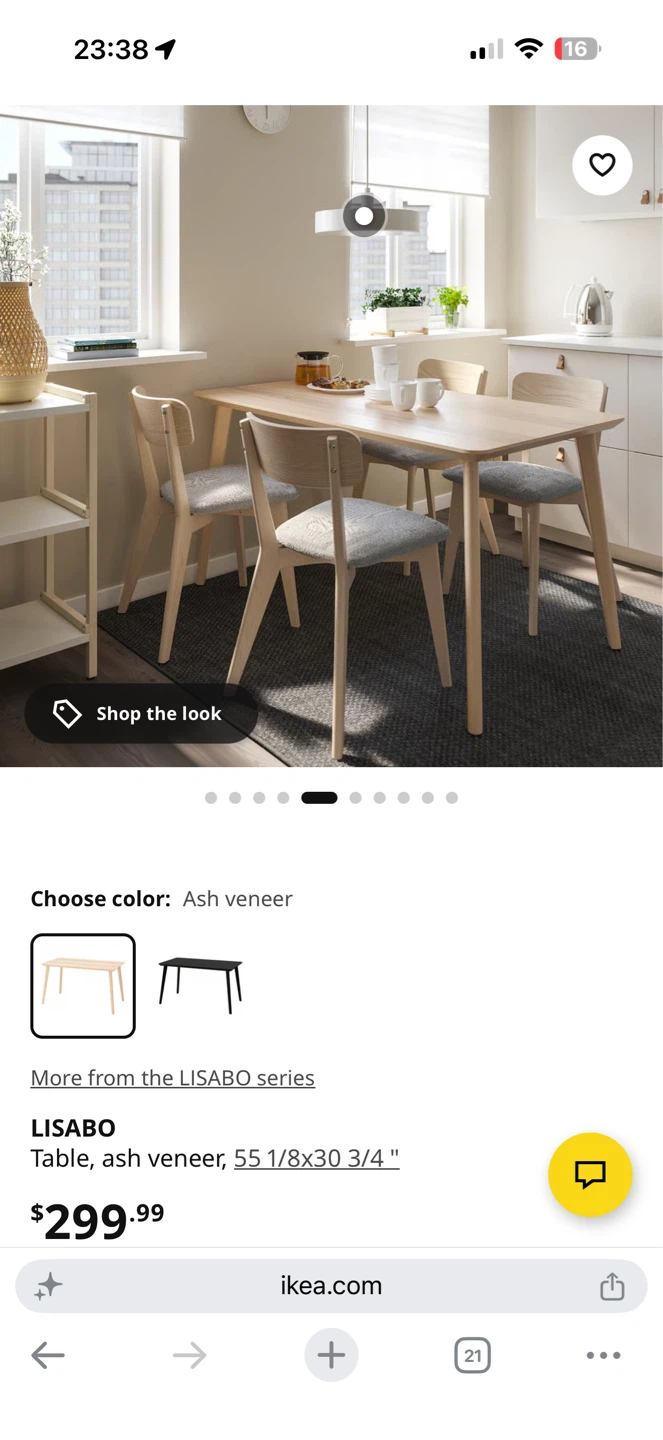IKEA LISABO Table - photo 3