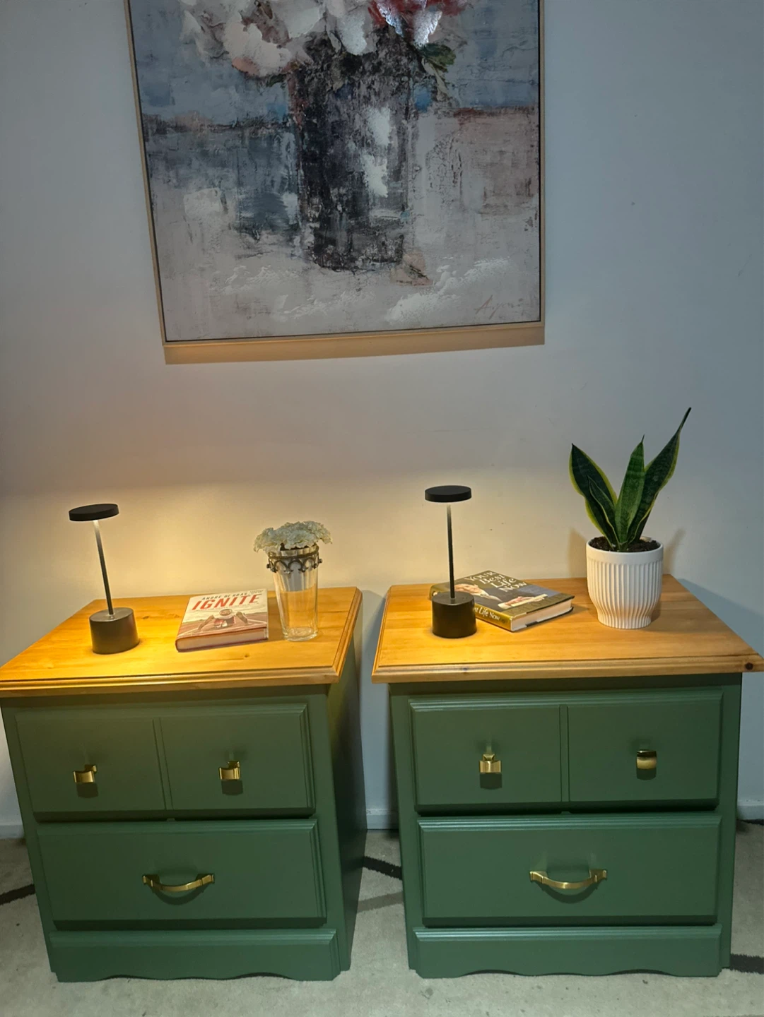 ✨ Stunning Green Bedside Tables – Set of 2 ✨