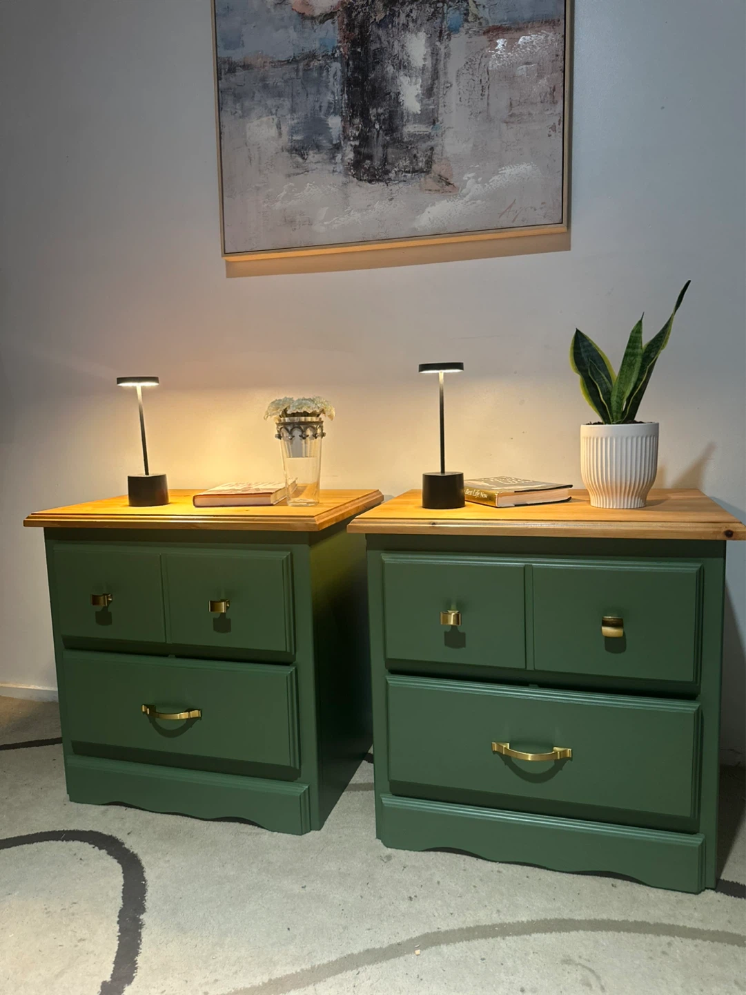 ✨ Stunning Green Bedside Tables – Set of 2 ✨ - photo 3