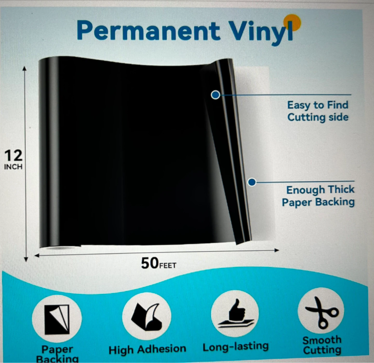 Black Permanent Vinyl Roll - photo 4