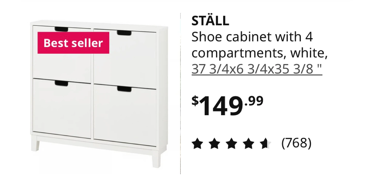 IKEA STÄLL Shoe Cabinet - White - photo 2