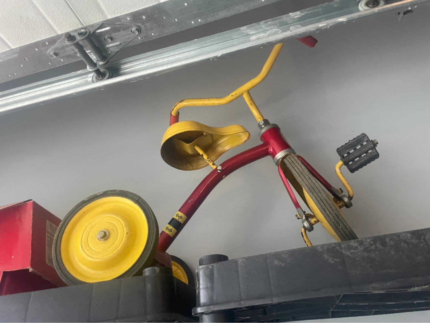 Red and Yellow Kids Tricycle-vintage