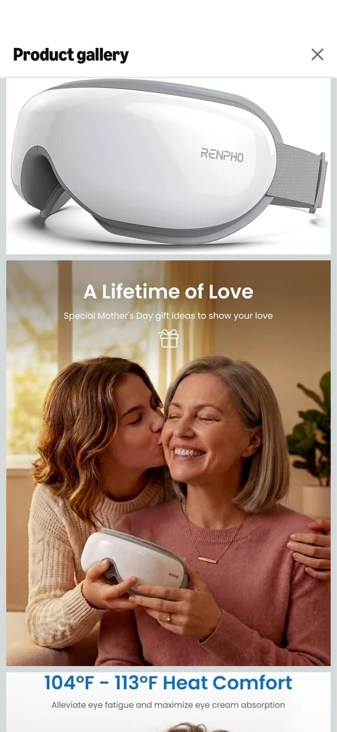 RENPHO Eye Massager - Heated Compression & Bluetooth Music - photo 4