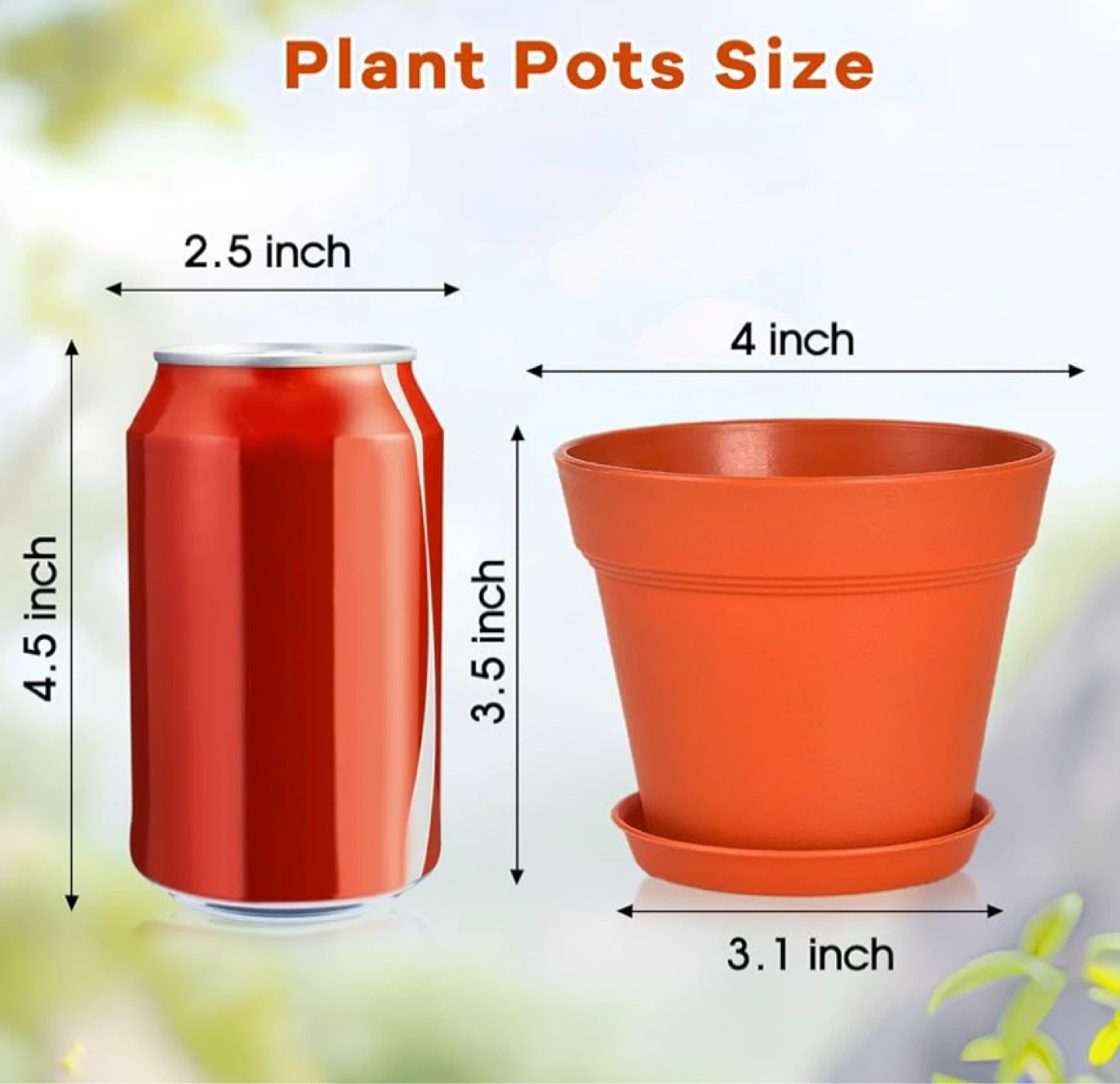 60 Pack Small Plastic Plant Pots with Saucers, 3.5 Inch - photo 4