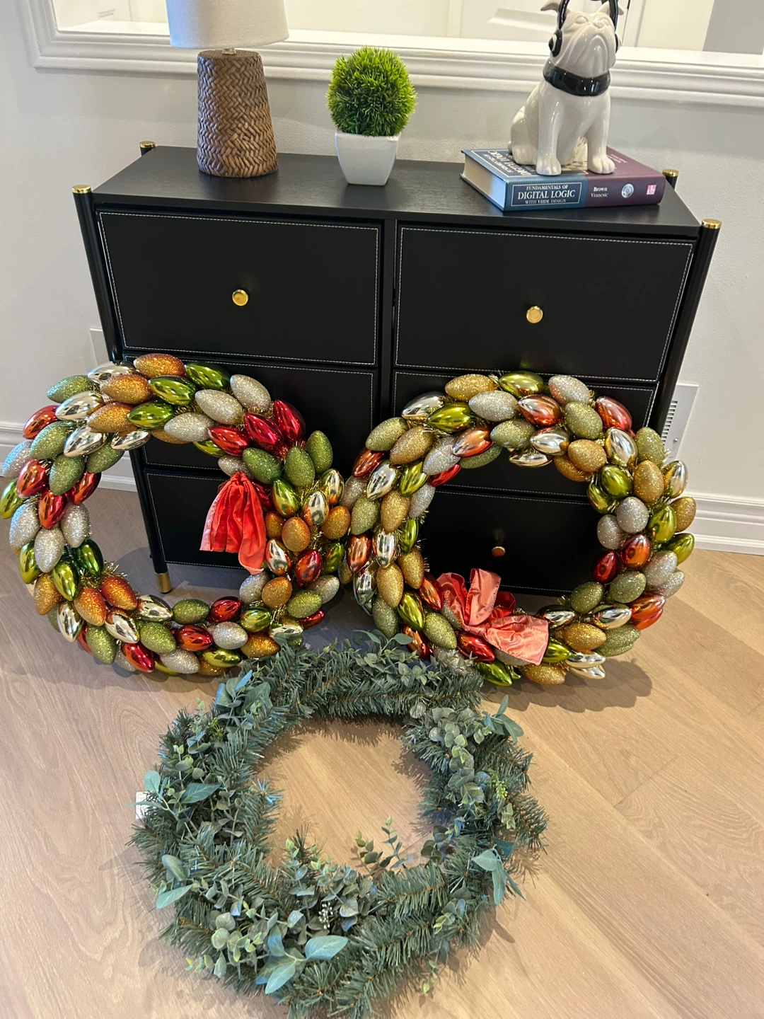 Glittery Christmas Ornament Wreaths/Spring Wreath