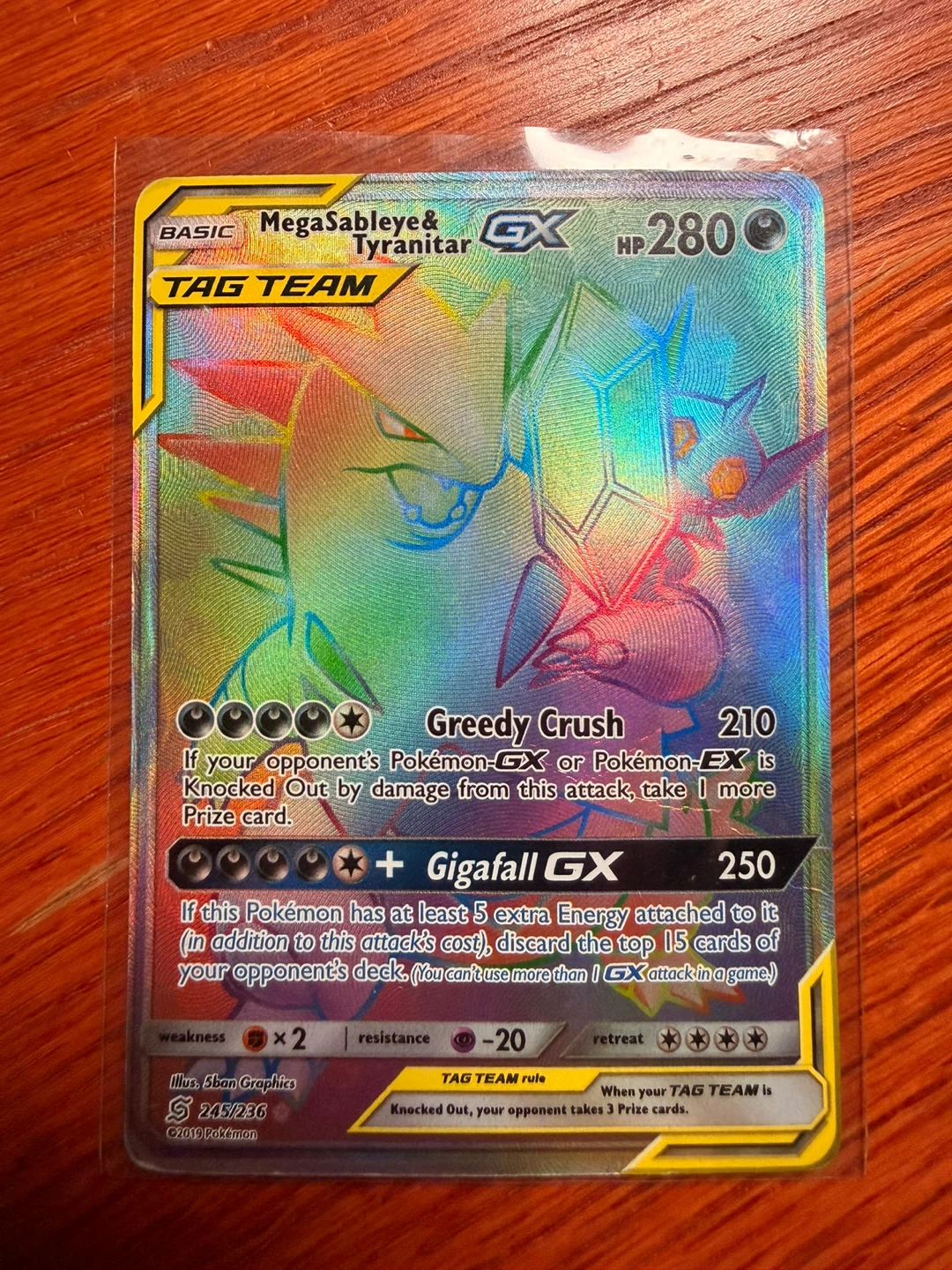 Pokemon TCG Mega Sableye & Tyranitar GX Tag Team Card