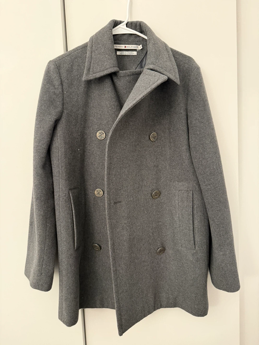 Tommy Hilfiger Grey Pea Coat - Size M