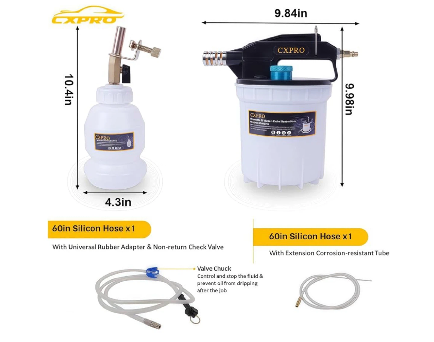 CXPRO 2L Pneumatic Vacuum Brake Bleeder Fluid Extractor Pump Kit - photo 2