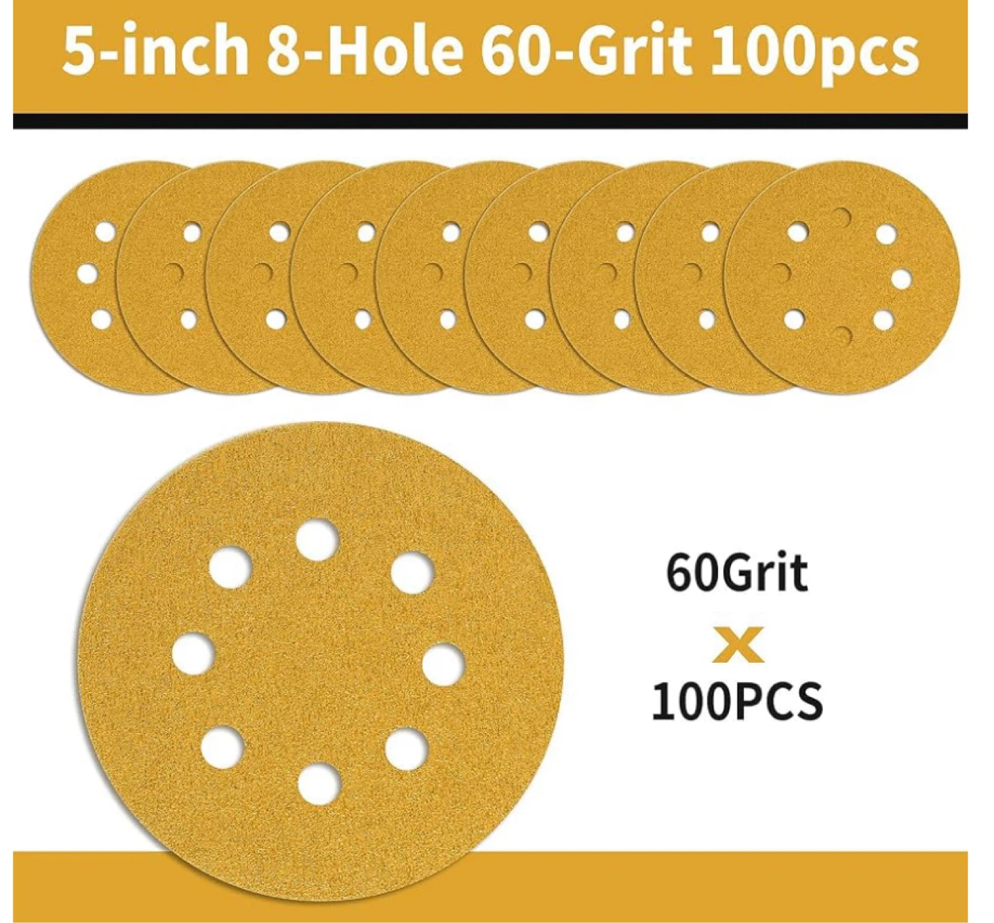 5-inch 60 Grit Sanding Discs (100pcs) - photo 2
