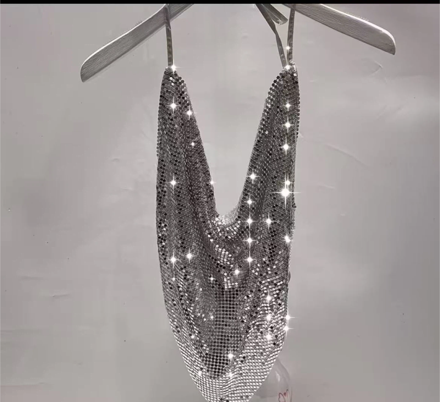 Sparkly Silver Chainmail Halter Top - photo 2
