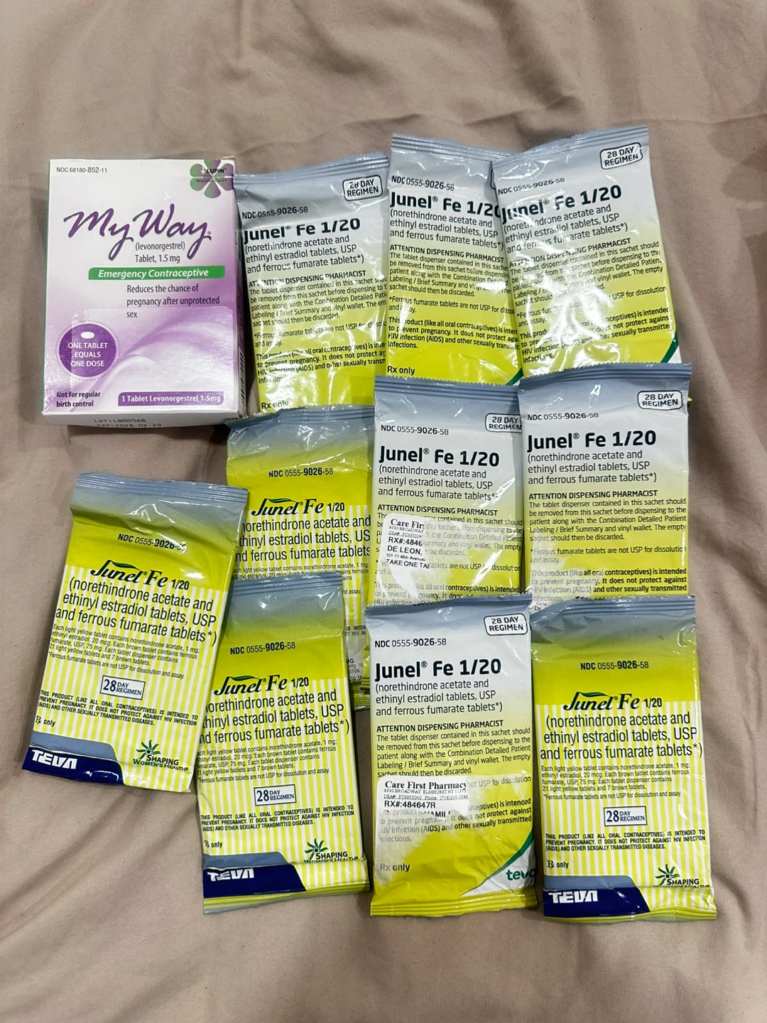 9 months contraceptive pills + 1 after pill