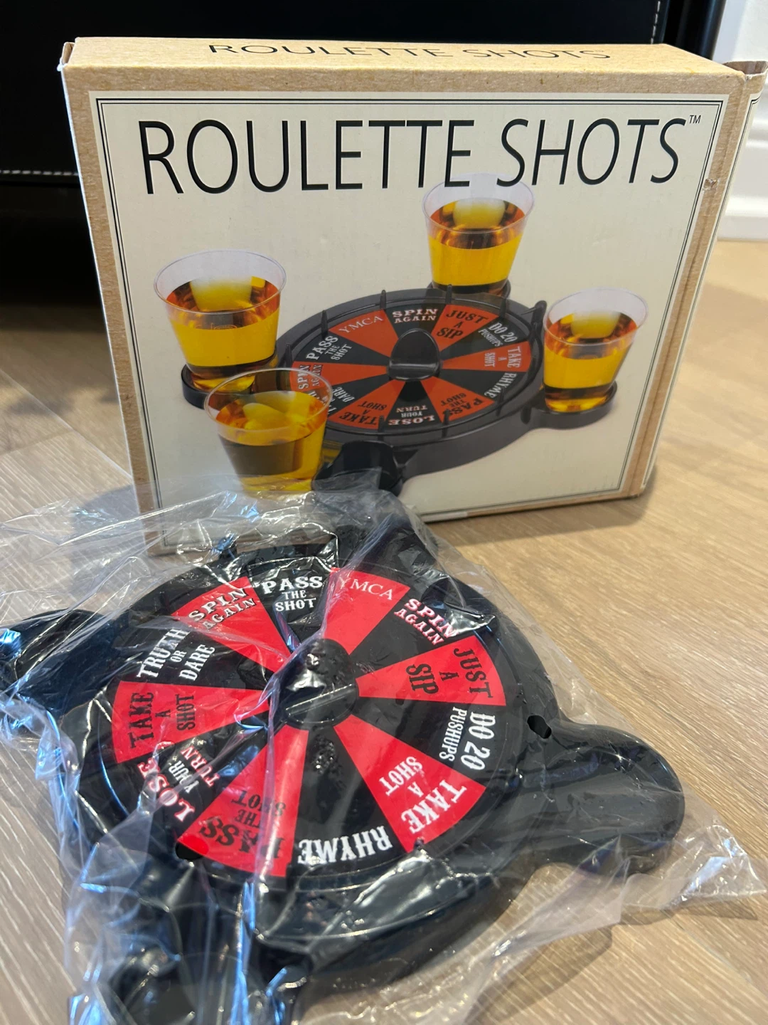 Roulette Shots Game with Shot Glasses