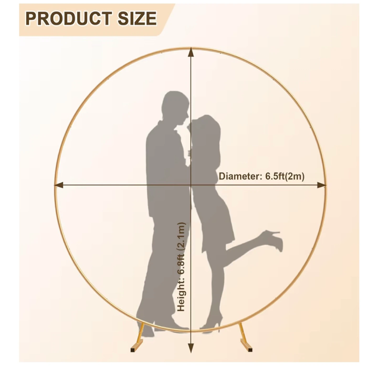 Gold Round Arch Backdrop Stand 6.5ft - photo 2