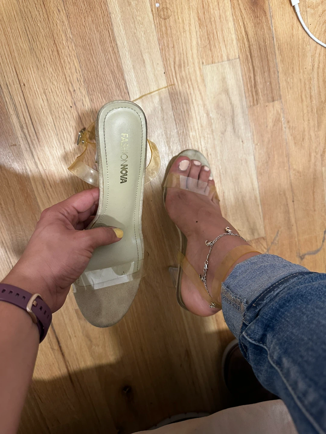 Fashion Nova Clear Block Heel Sandals - photo 2