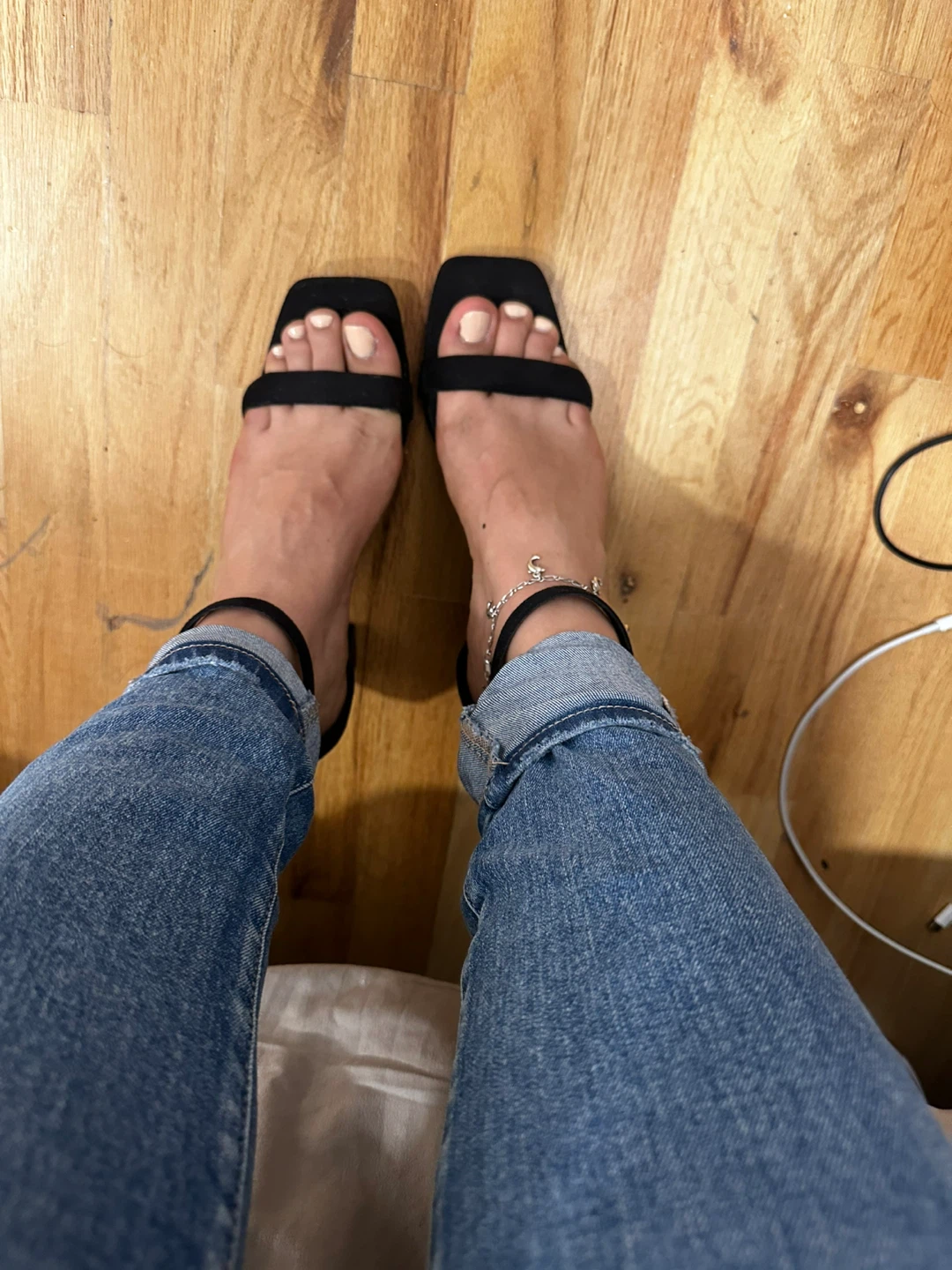 Black Suede Ankle Strap Block Heels - photo 2