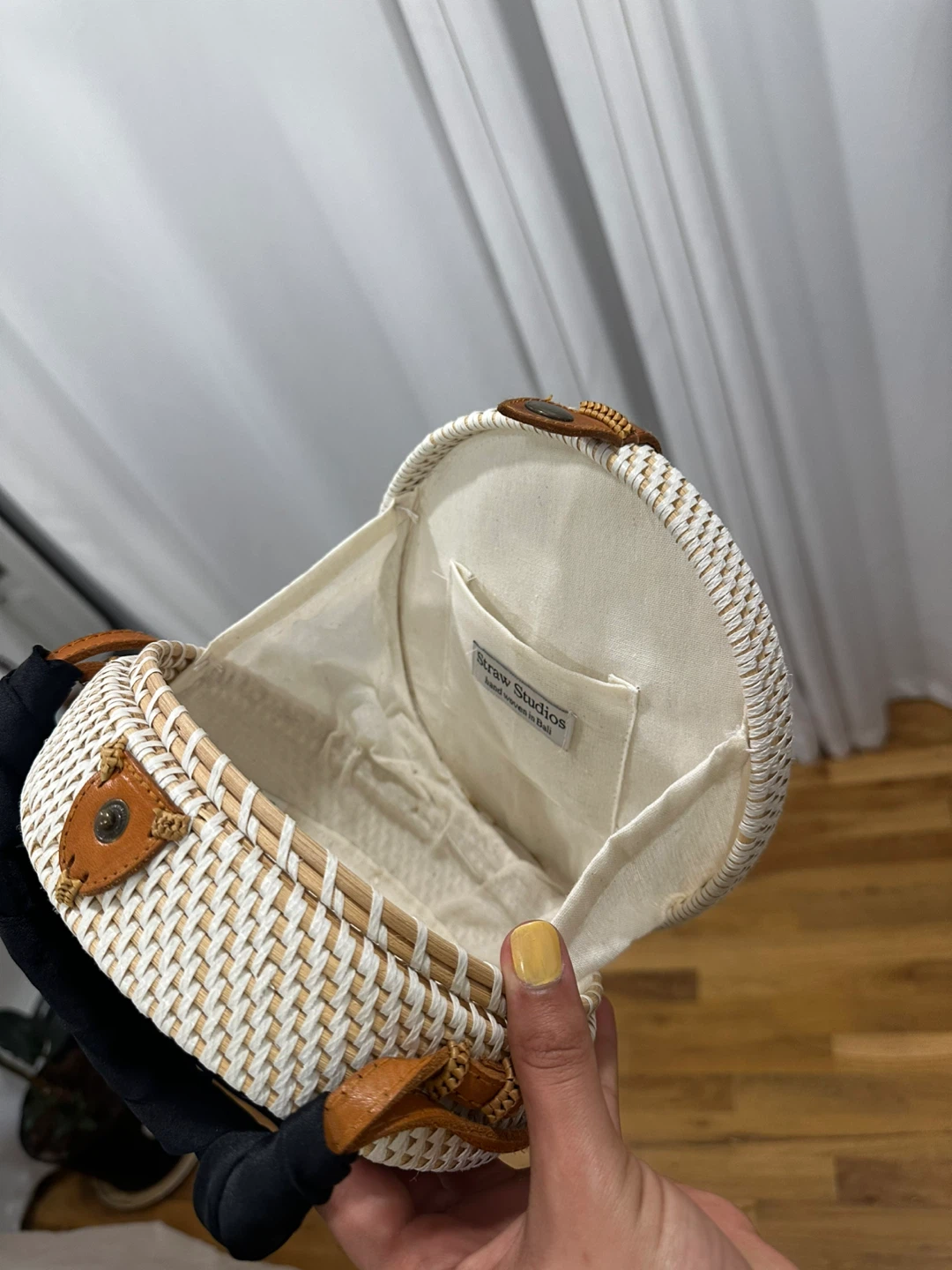 Straw Studios White Woven Round Bag - photo 2