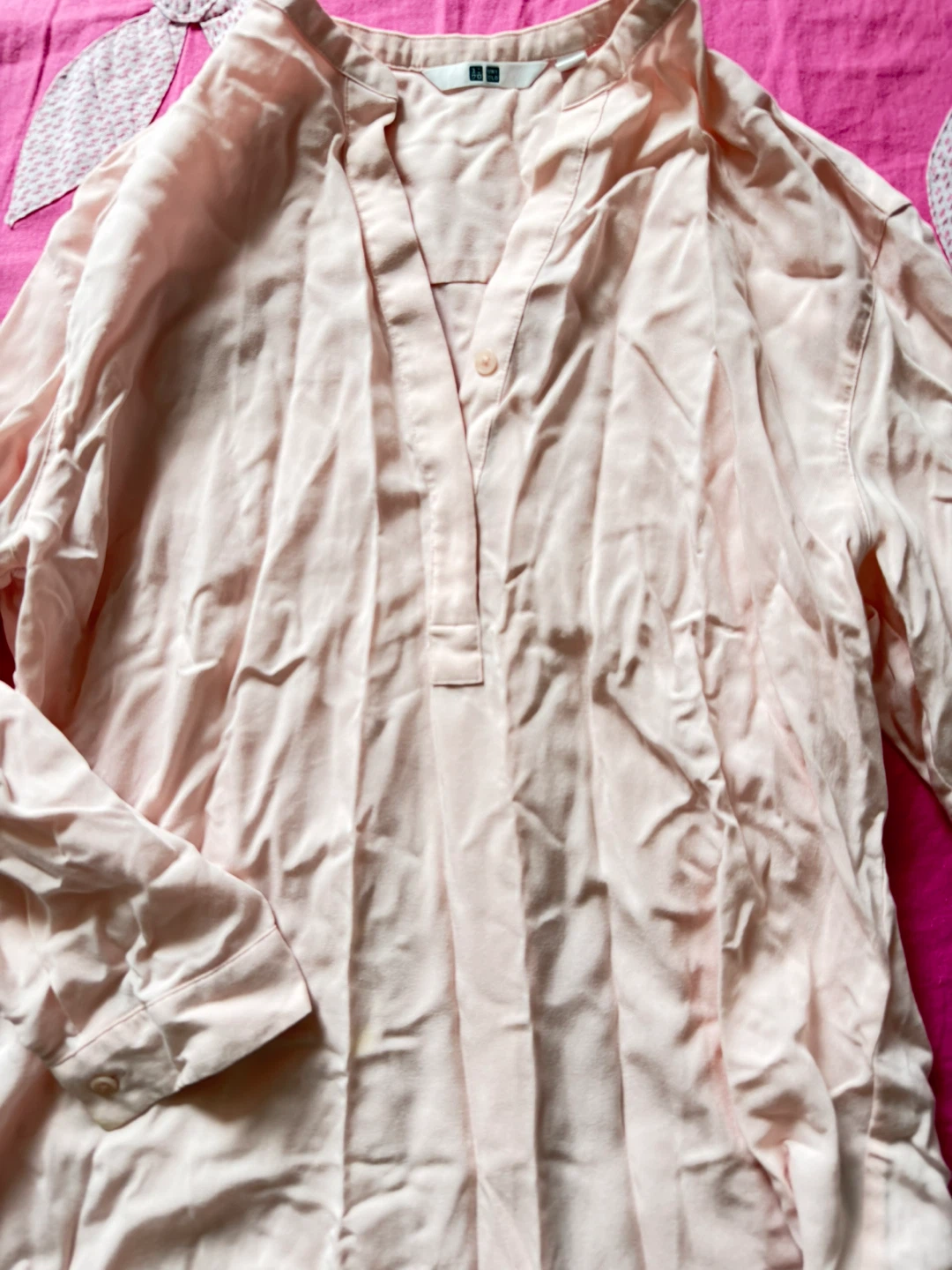 UNIQLO Pink Long Sleeve Blouse - XS - photo 2