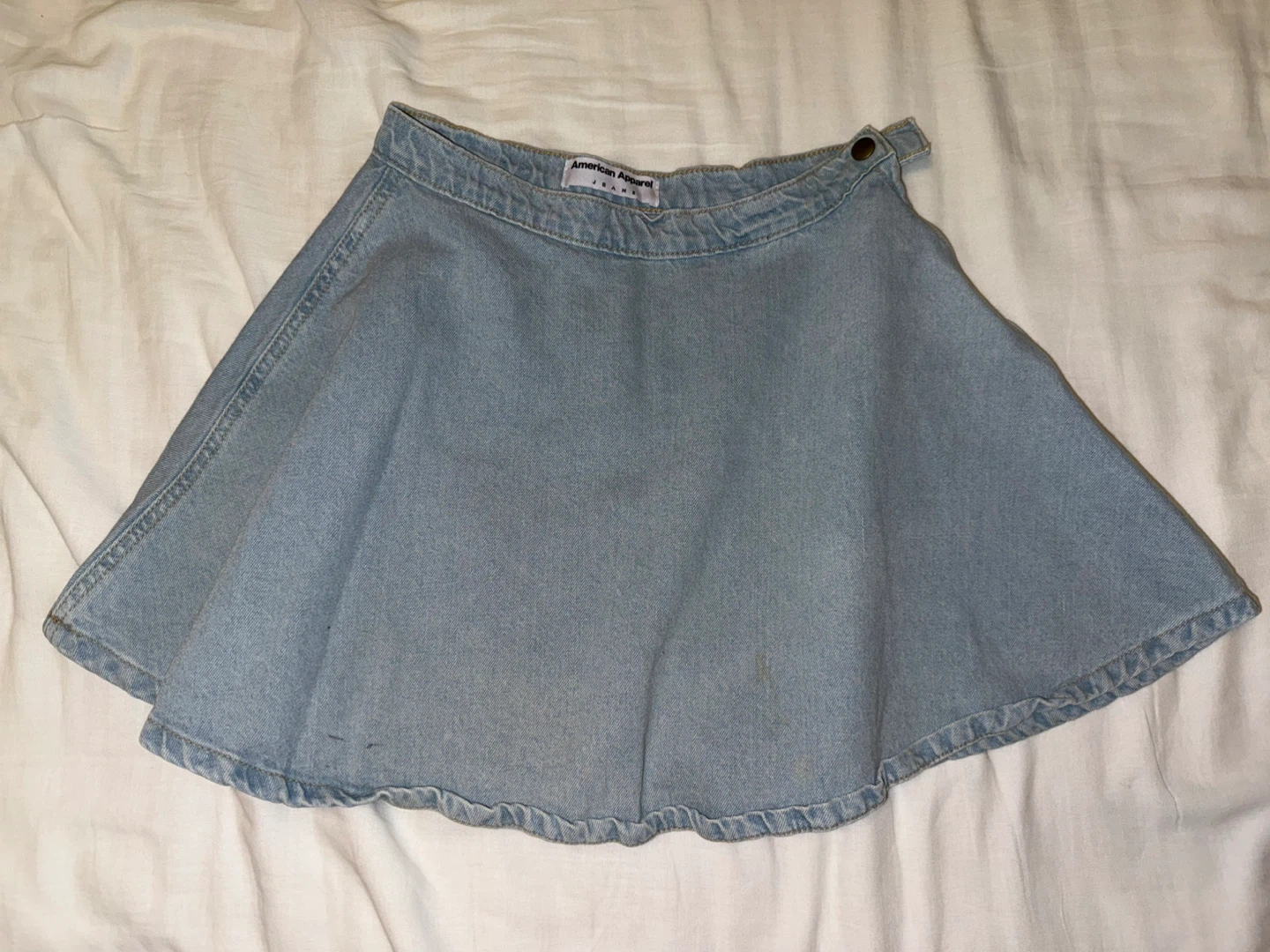 Ruffle tier layer jean skirt Jfashion kawaii, American Apparel - photo 2