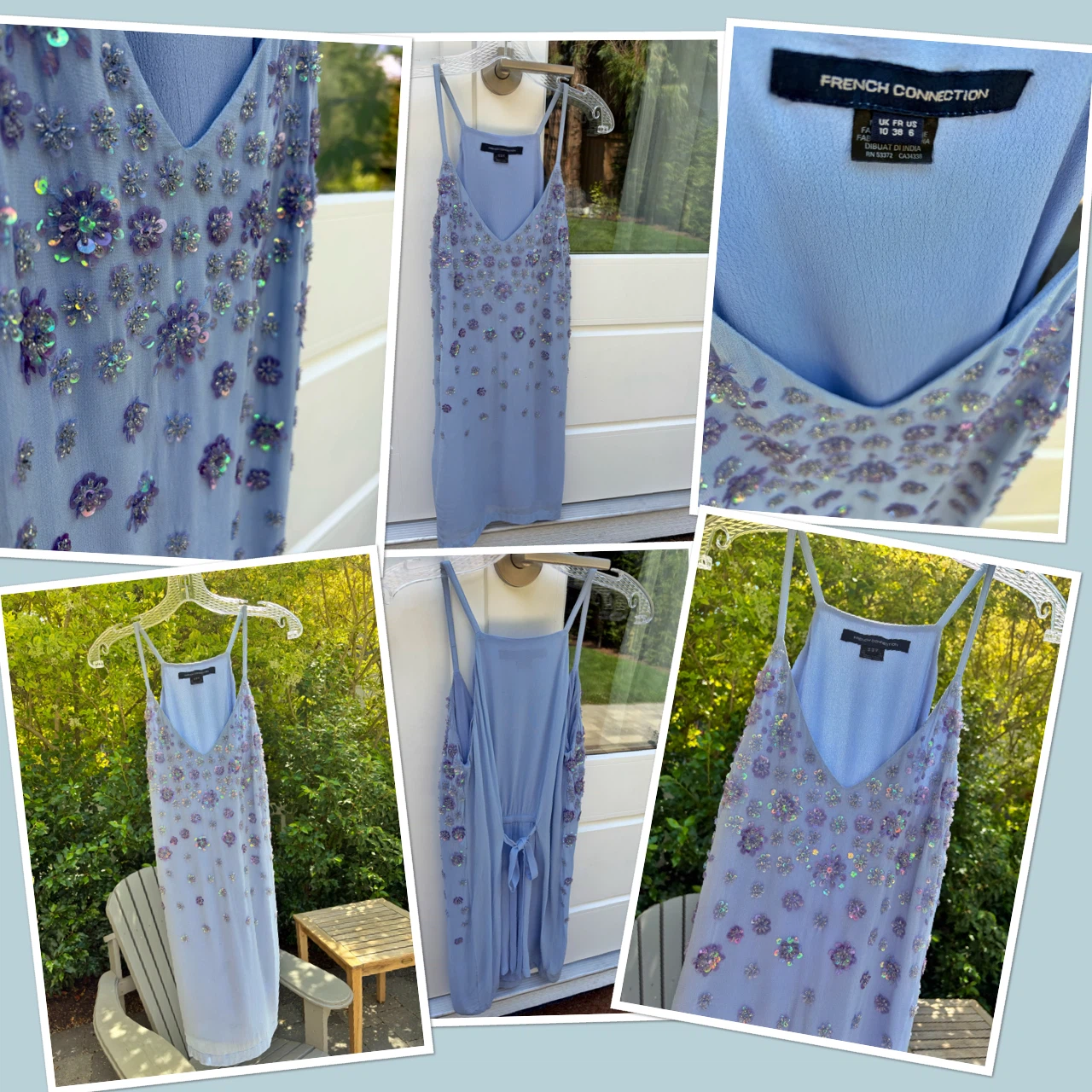 French Connection embellished dress w/intricate beaded designs