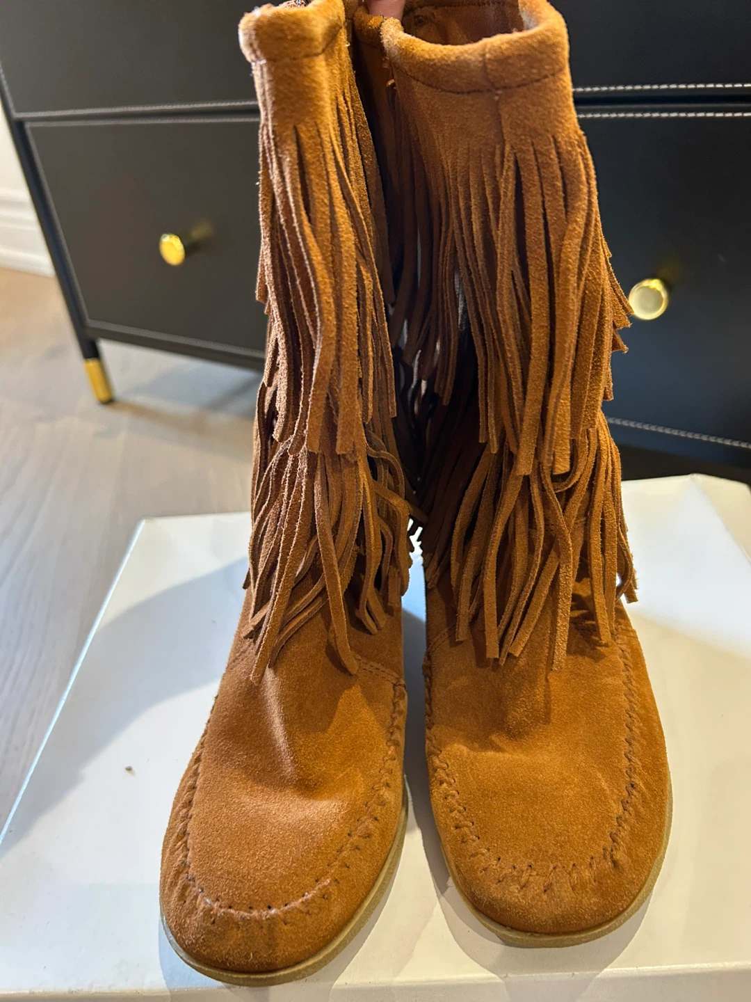 Minnetonka Fringe Wedge Boots size 8 - photo 2