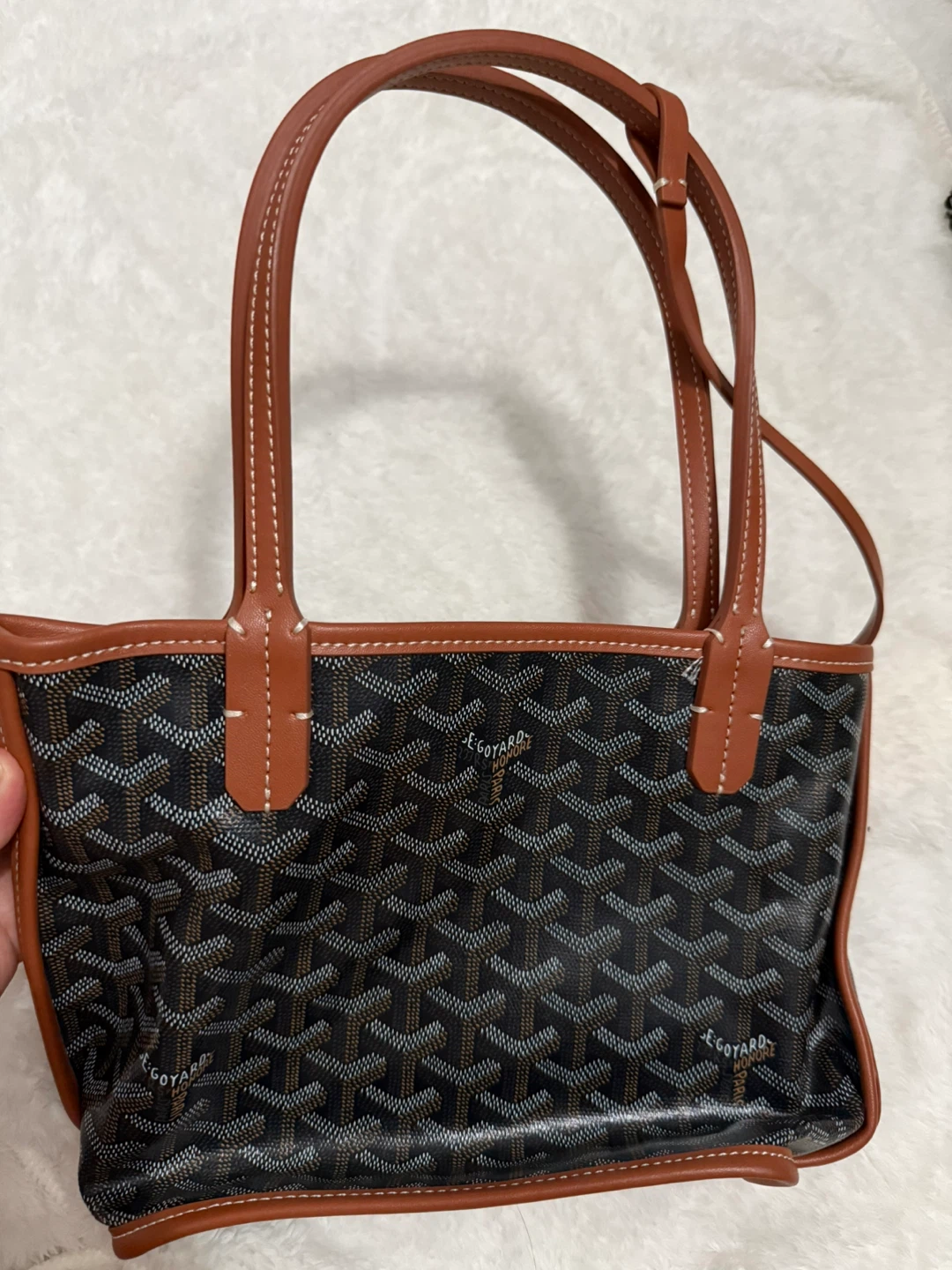 Goyard Black & Brown Monogram Small Tote Bag