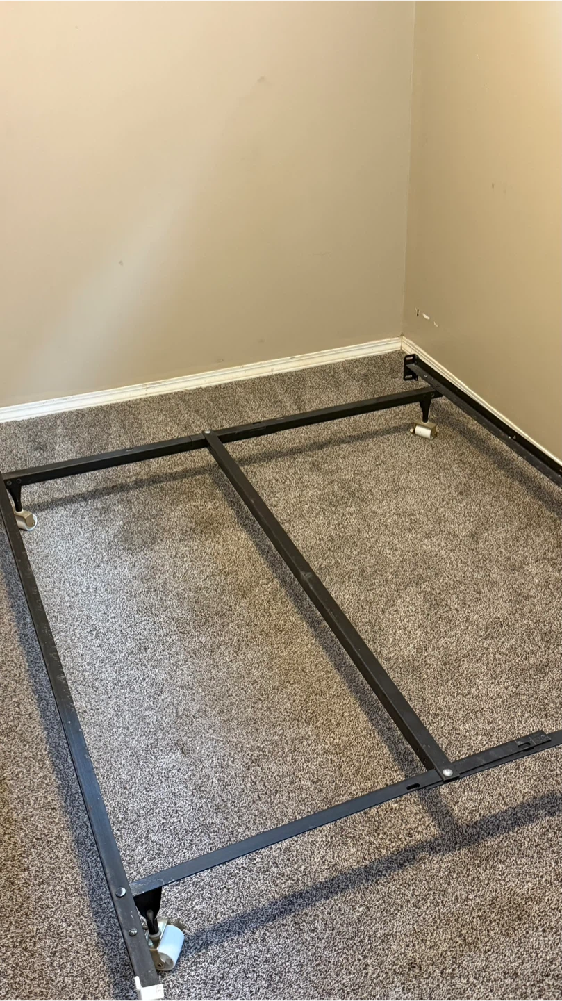 Metal Bed Frame with Wheels