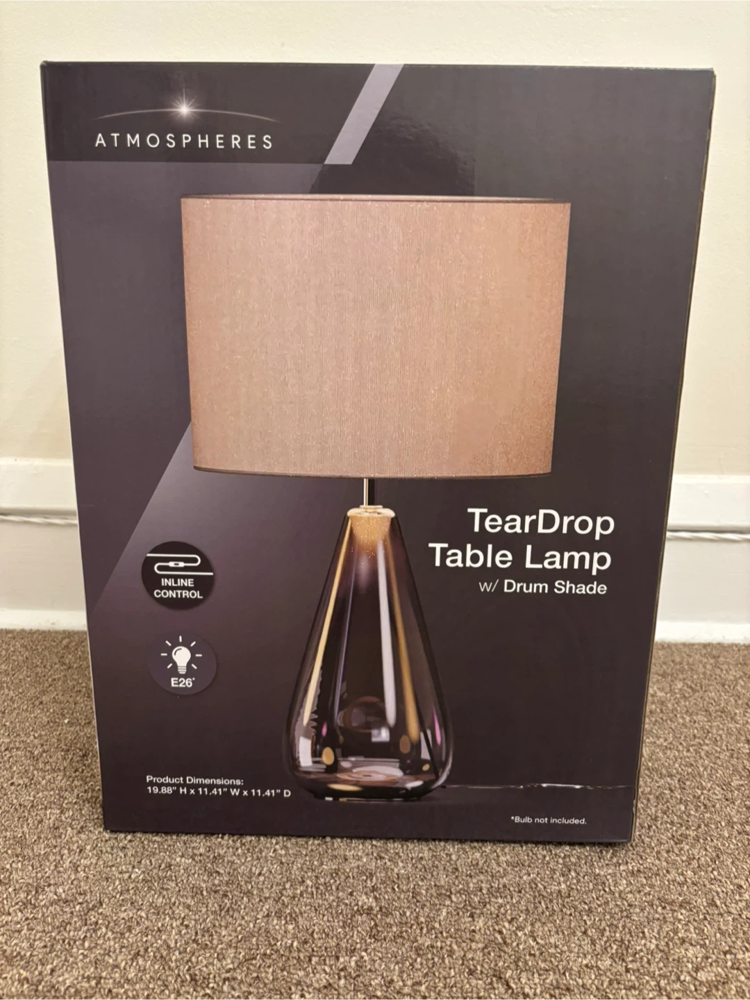 Atmospheres TearDrop Table Lamp w/ Drum Shade
