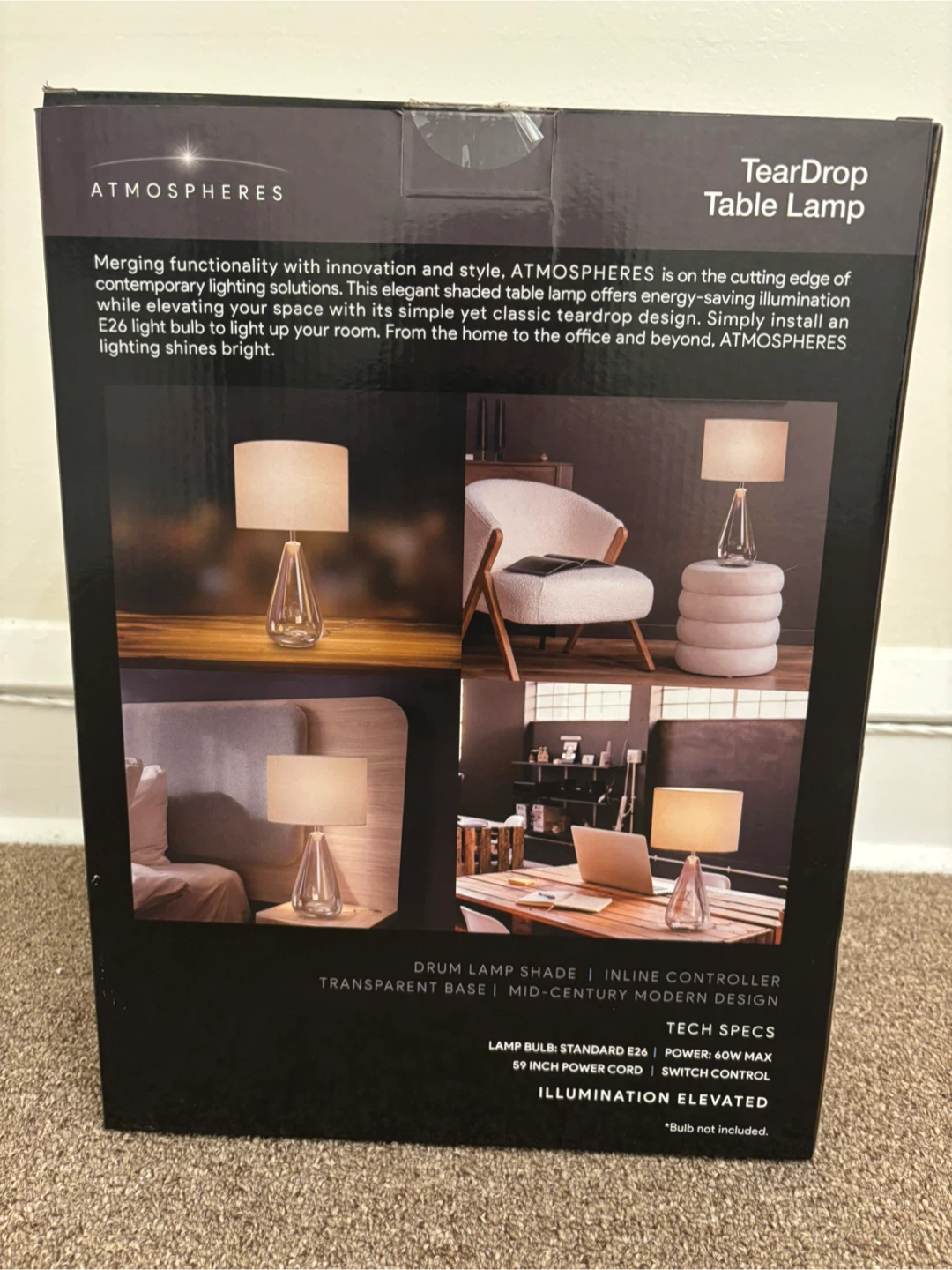 Atmospheres TearDrop Table Lamp w/ Drum Shade - photo 2