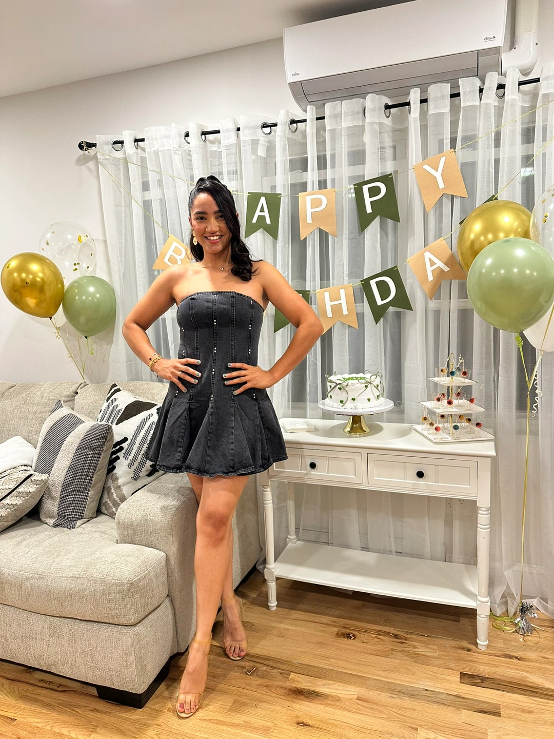 Strapless Denim Fit and Flare Dress - photo 2